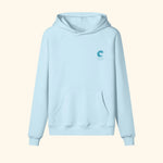 Portraits de Famille El Mar Blau The Hoodie Mucho Flow Azure Whisper Heavy Cotton Front