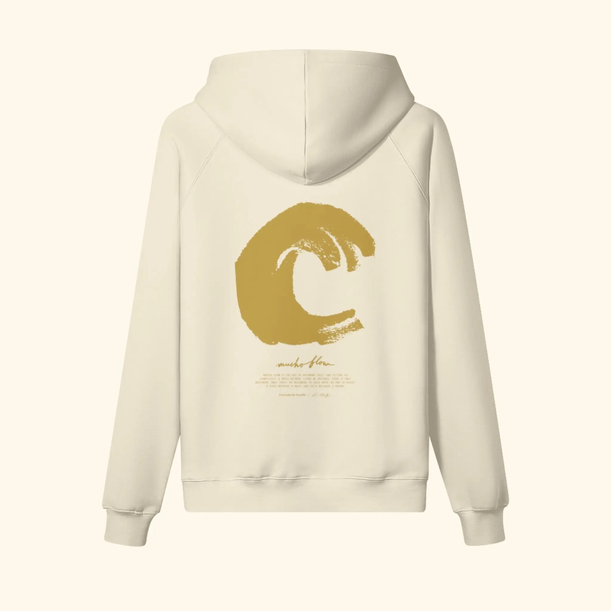 Portraits de Famille El Mar Blau The Hoodie Mucho Flow Pastel Beige Heavy Cotton Back