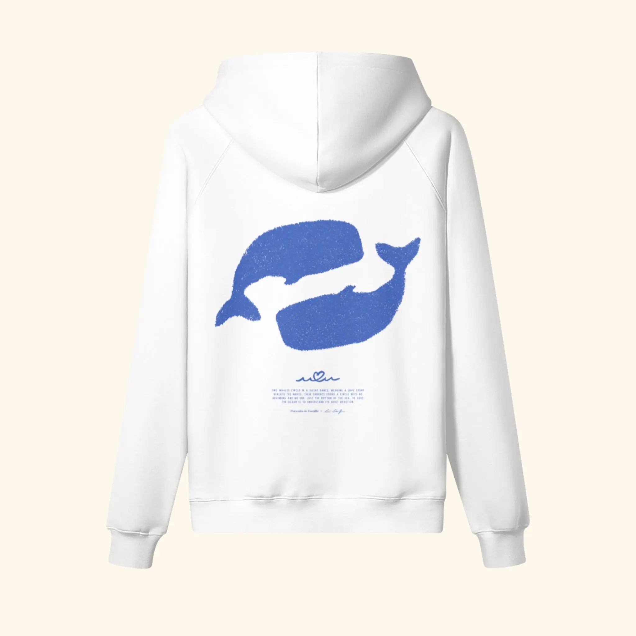 Portraits de Famille El Mar Blau The Hoodie Ocean Lovers Off White Heavy Cotton Back