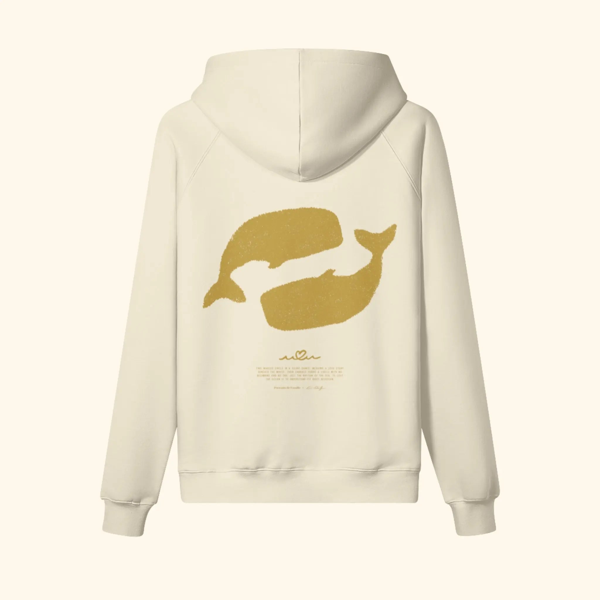 Portraits de Famille El Mar Blau The Hoodie Ocean Lovers Pastel Beige Heavy Cotton Back