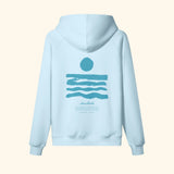 Portraits de Famille El Mar Blau The Hoodie Saudade Azure Whisper Heavy Cotton Back