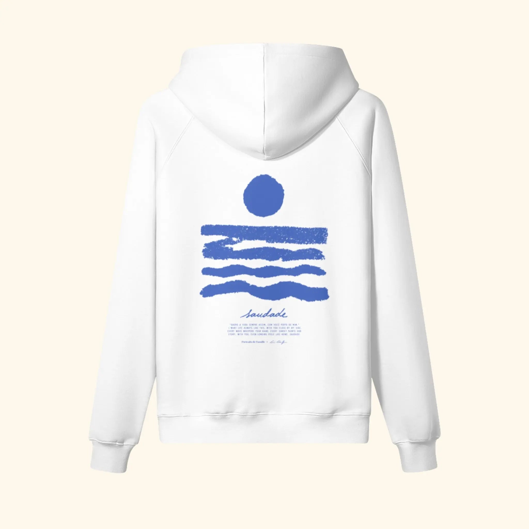 Portraits de Famille El Mar Blau The Hoodie Saudade Off White Heavy Cotton Back