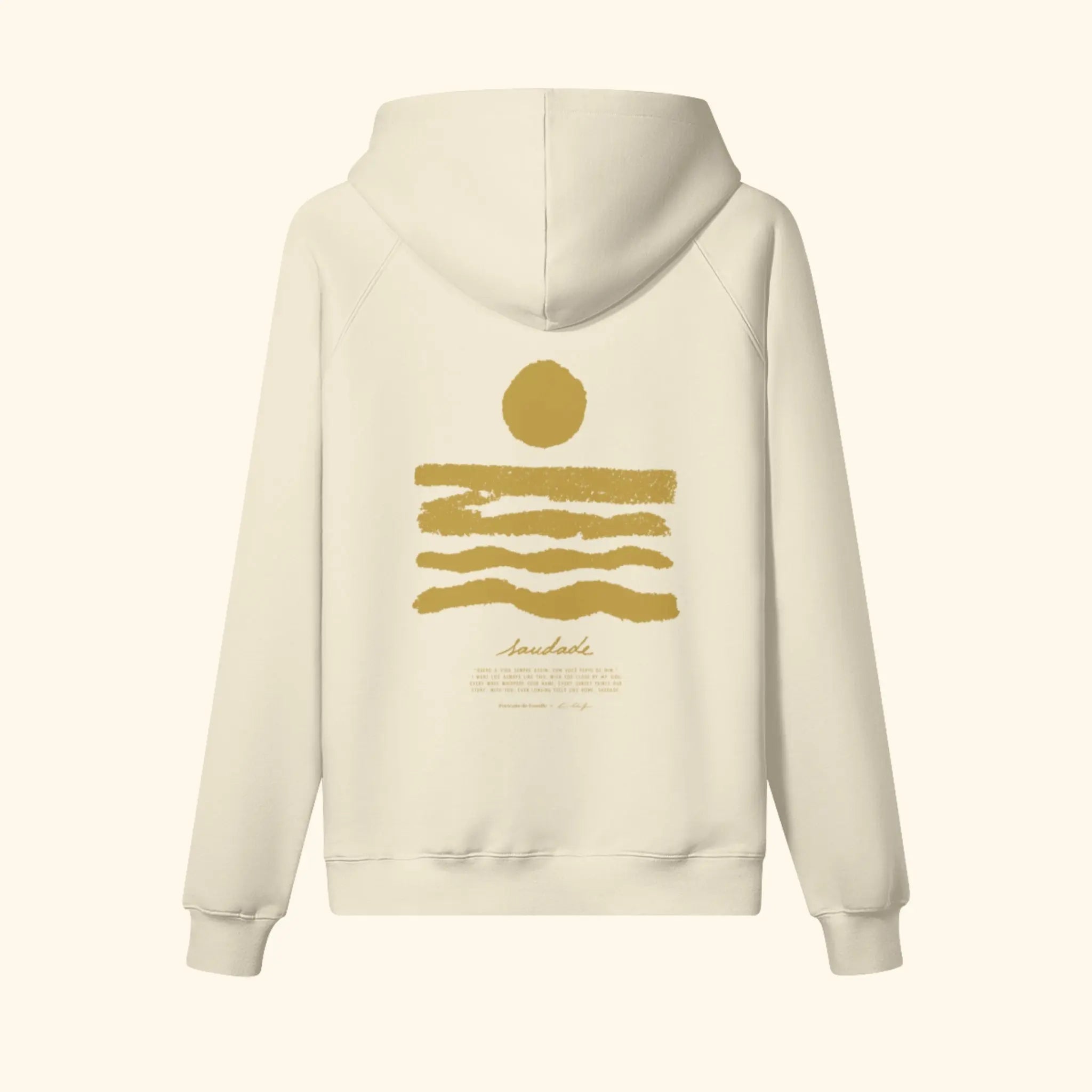 Portraits de Famille El Mar Blau The Hoodie Saudade Pastel Beige Heavy Cotton Back
