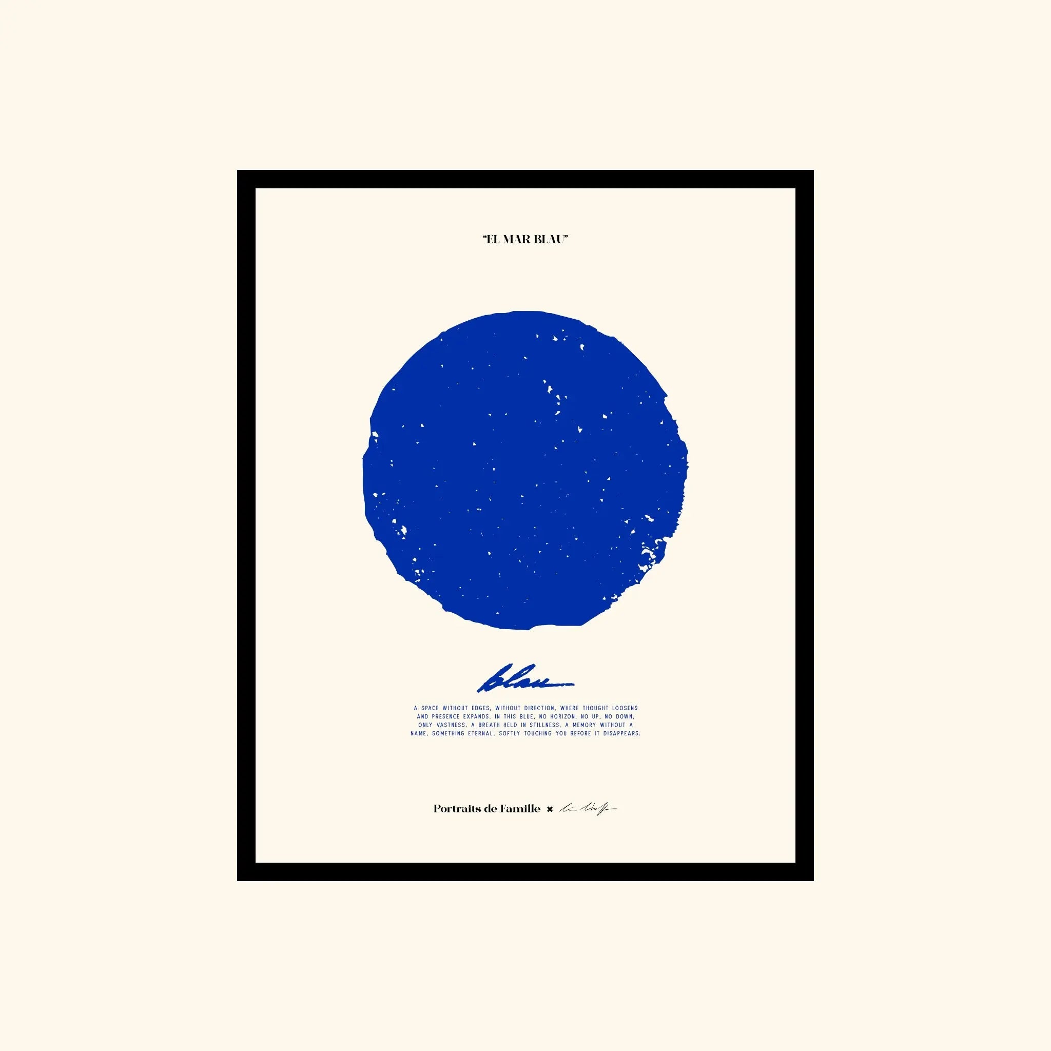 Portraits de Famille El Mar Blau The Print Blau High Quality Unframed Giclee Paper Type Hahnemuhle Pearl Paper