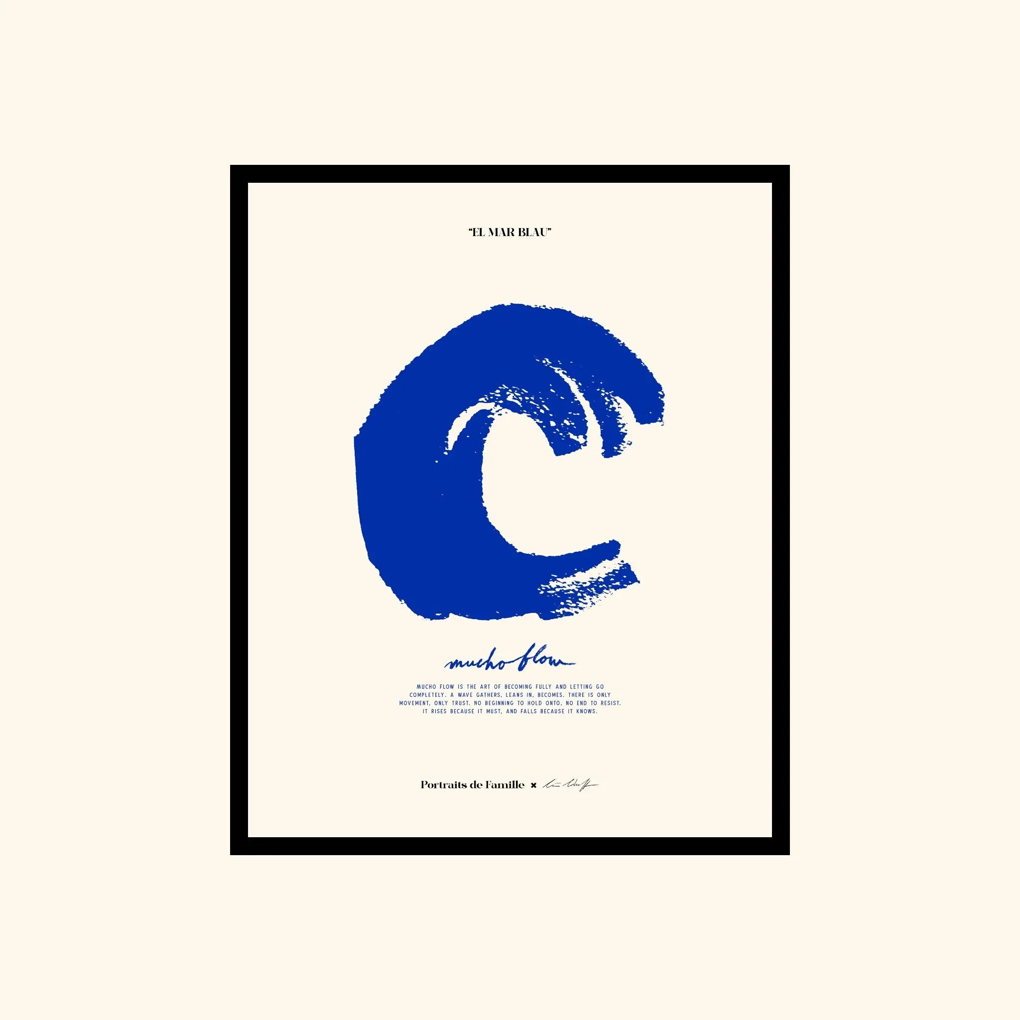 Portraits de Famille El Mar Blau The Print Mucho Flow High Quality Unframed Giclee Paper Type Hahnemuhle Pearl Paper
