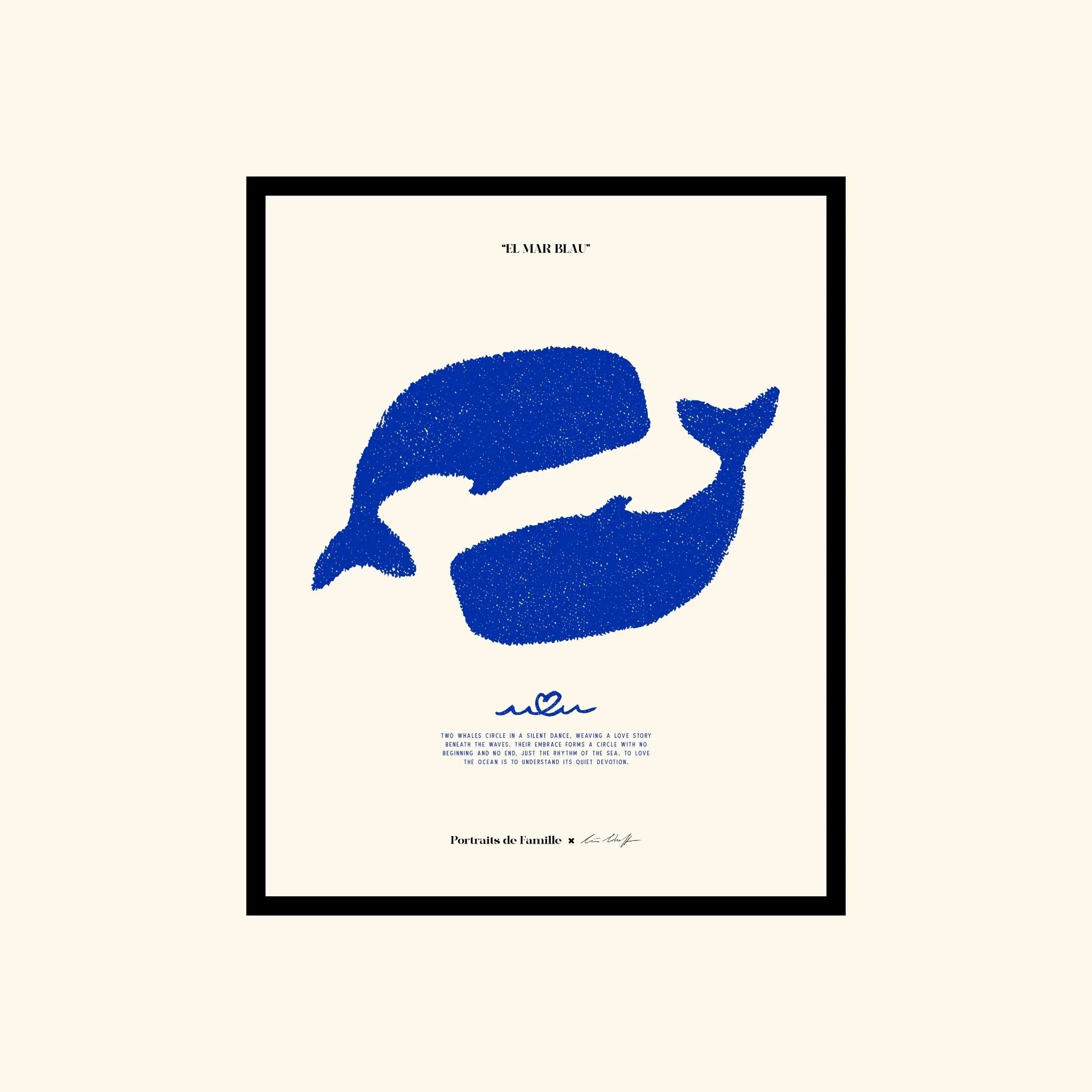 Portraits de Famille El Mar Blau The Print Ocean Lovers High Quality Unframed Giclee Paper Type Hahnemuhle Pearl Paper