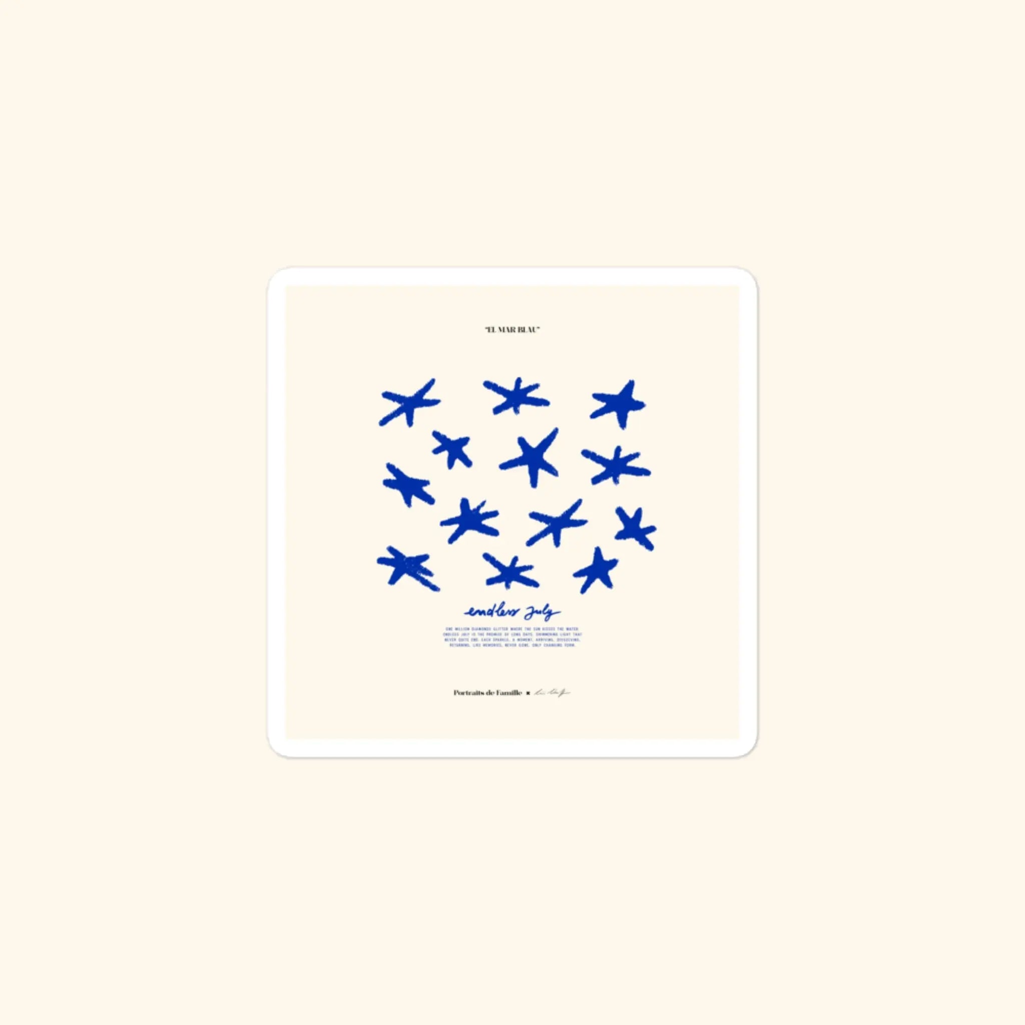 Portraits de Famille El Mar Blau The Sticker Endless July High Opacity Durable