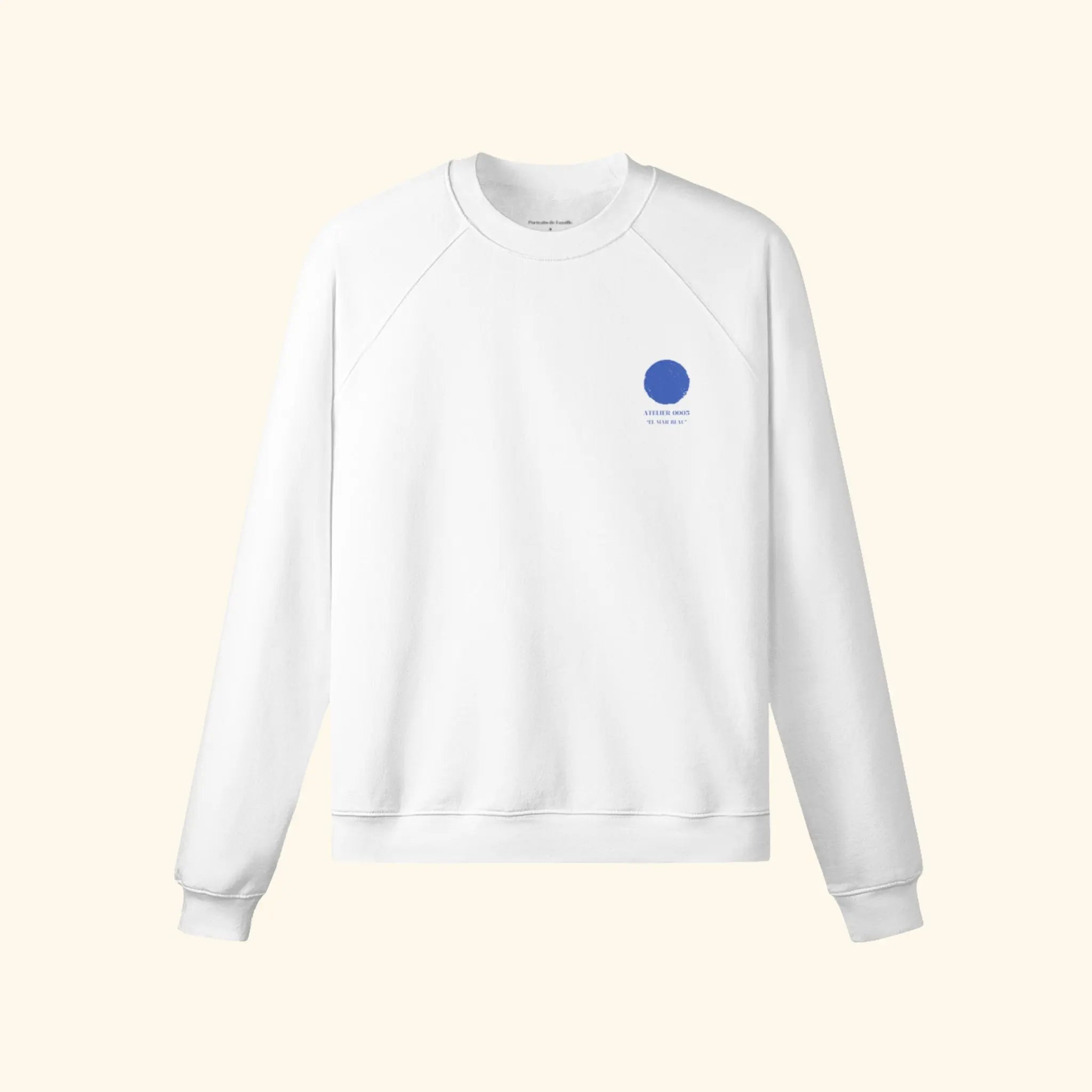 Portraits de Famille El Mar Blau The Sweatshirt Blau Off White Heavy Cotton Front