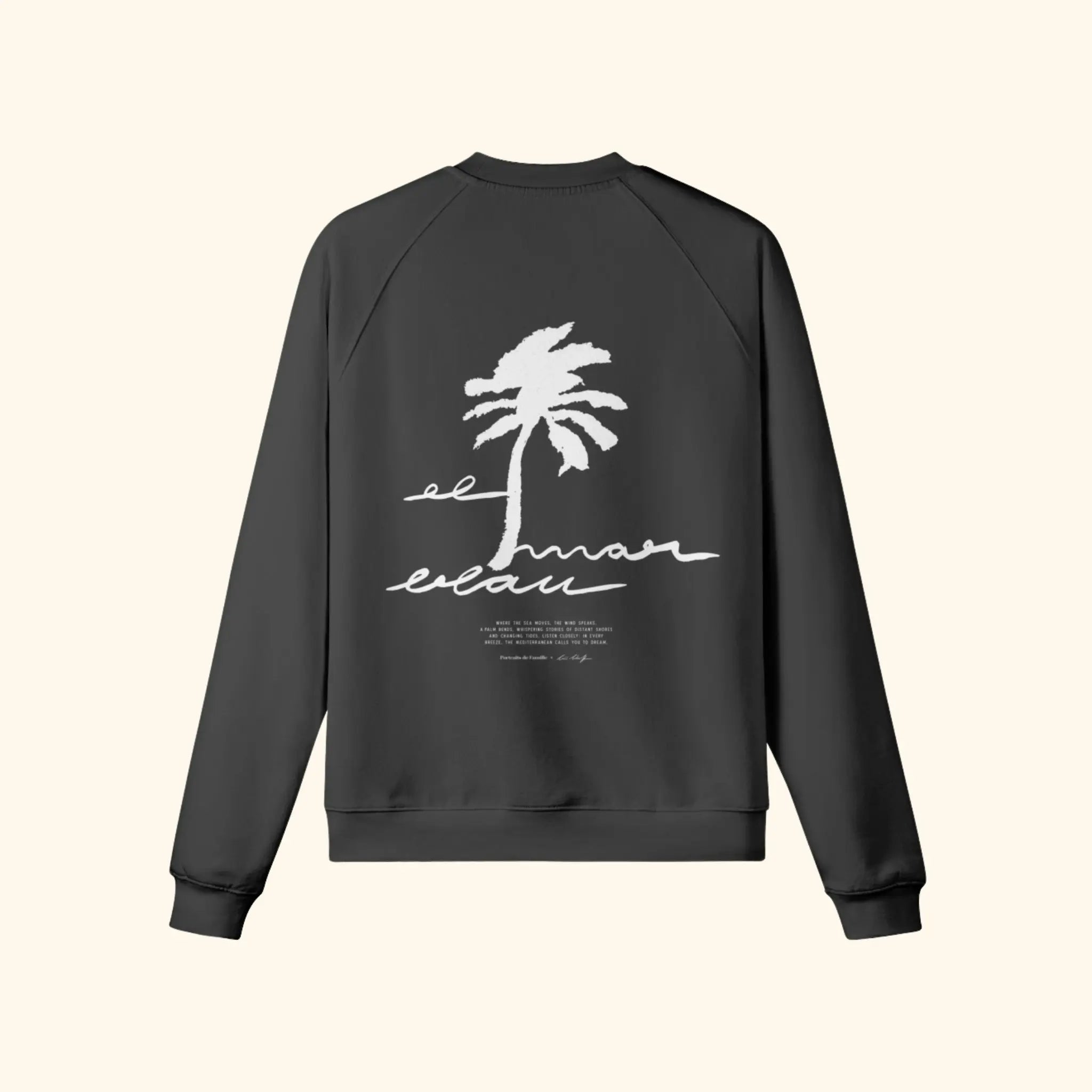 Portraits de Famille El Mar Blau The Sweatshirt El Mar Blau Midnight Black Heavy Cotton Back