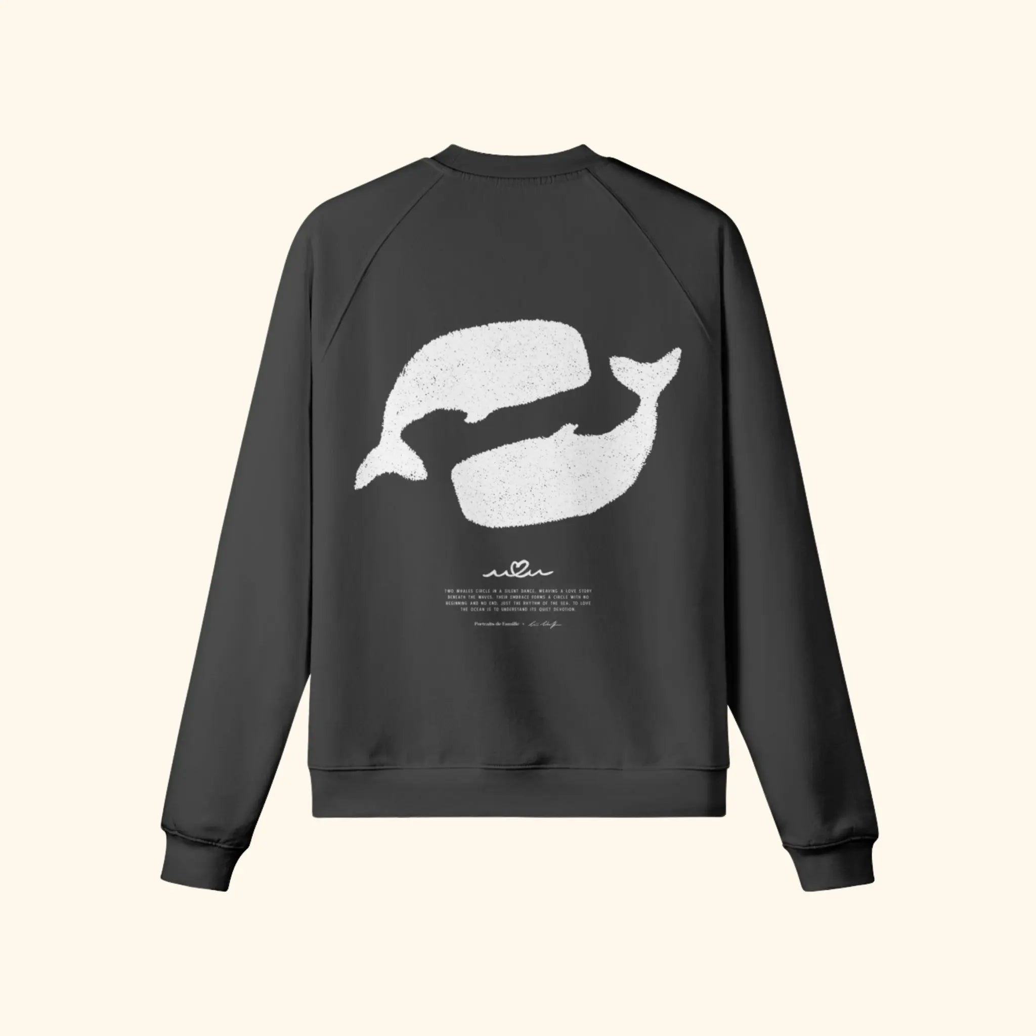Portraits de Famille El Mar Blau The Sweatshirt Ocean Lovers Midnight Black Heavy Cotton Back