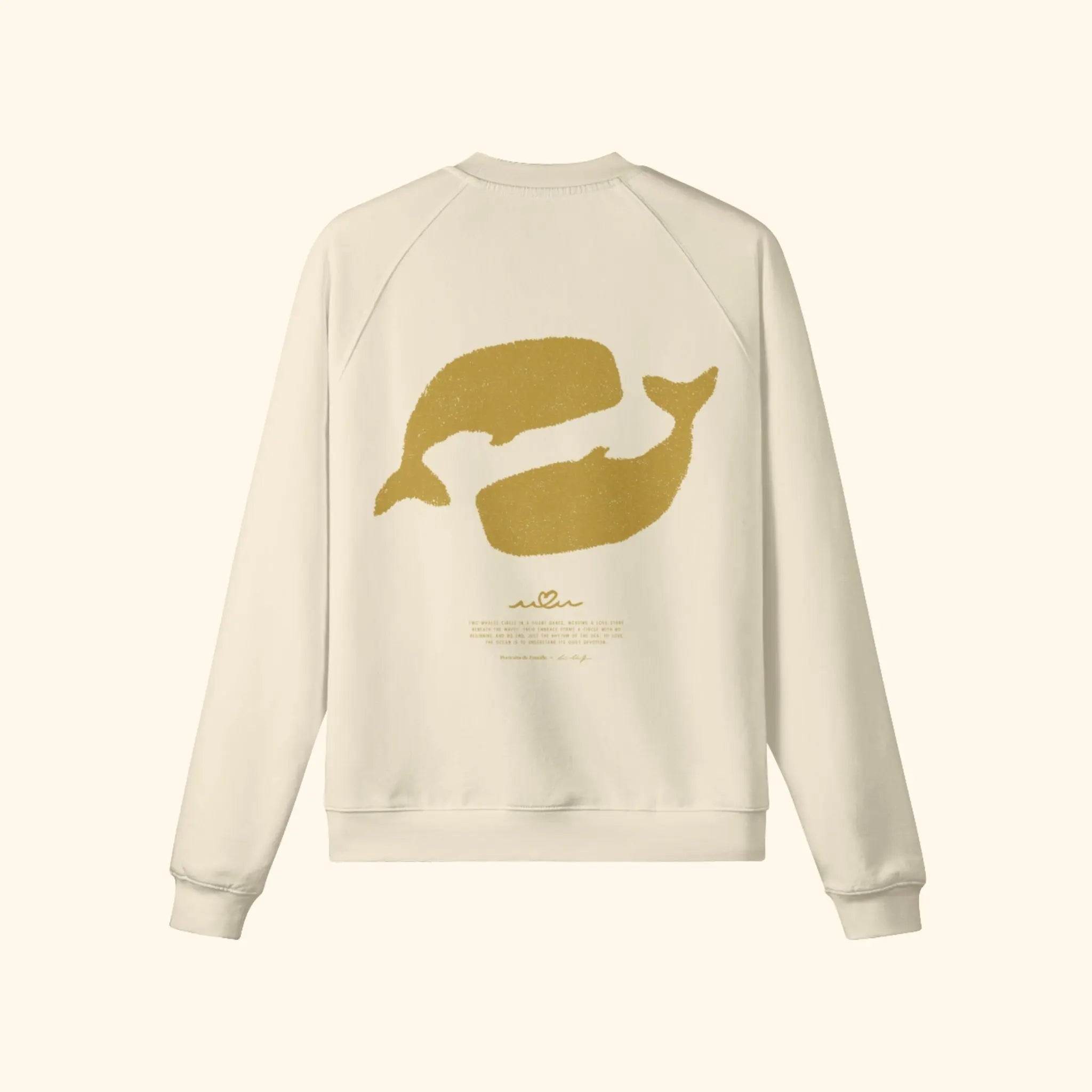 Portraits de Famille El Mar Blau The Sweatshirt Ocean Lovers Pastel Beige Heavy Cotton Back