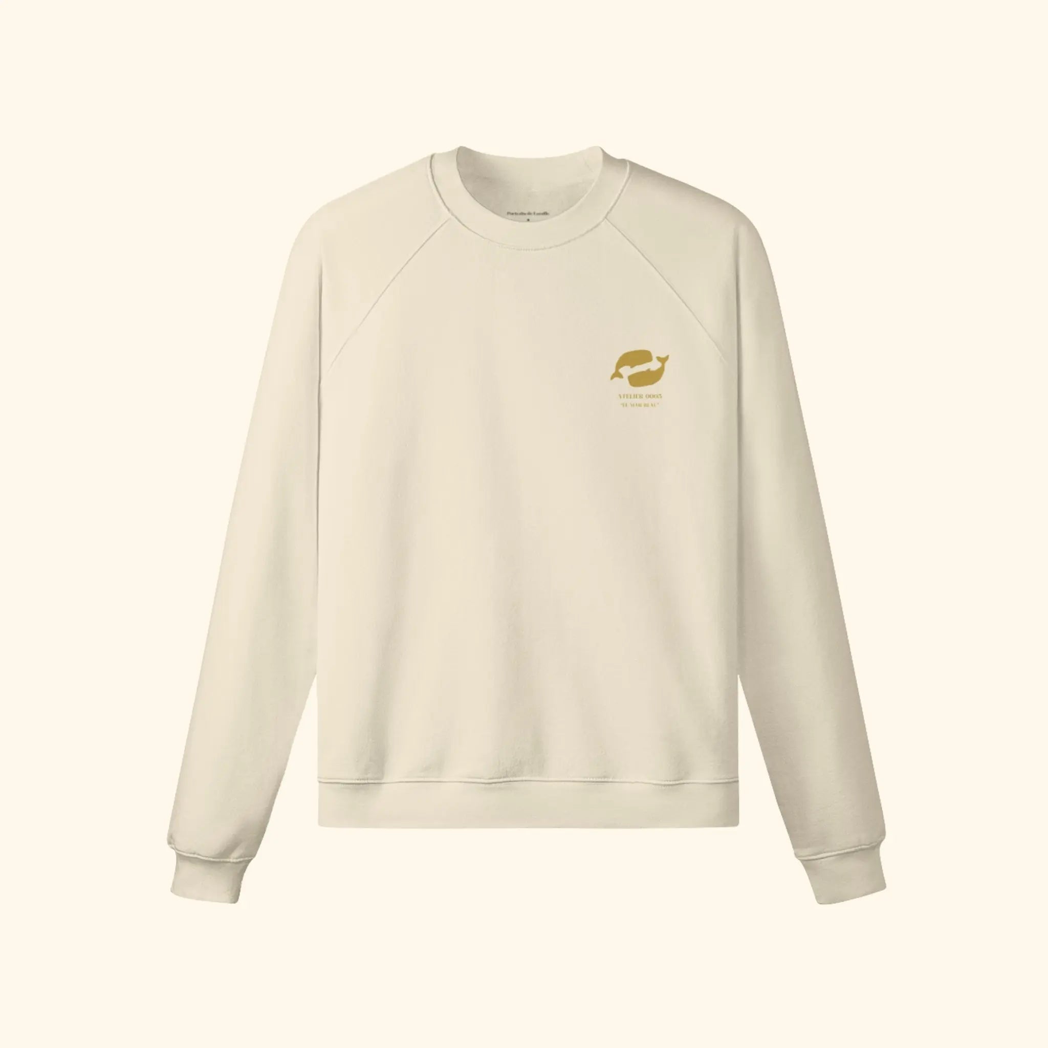 Portraits de Famille El Mar Blau The Sweatshirt Ocean Lovers Pastel Beige Heavy Cotton Front