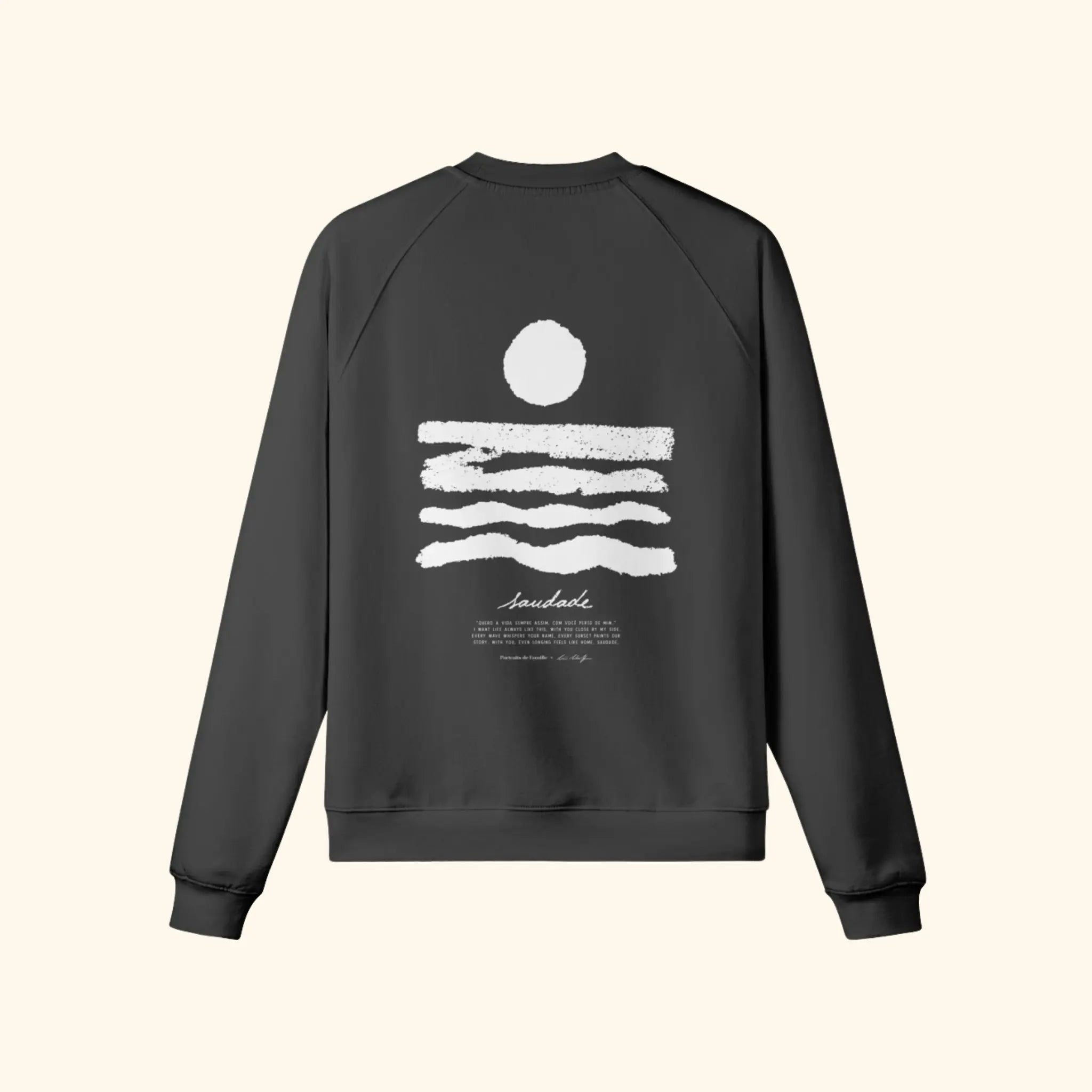 Portraits de Famille El Mar Blau The Sweatshirt Saudade Midnight Black Heavy Cotton Back