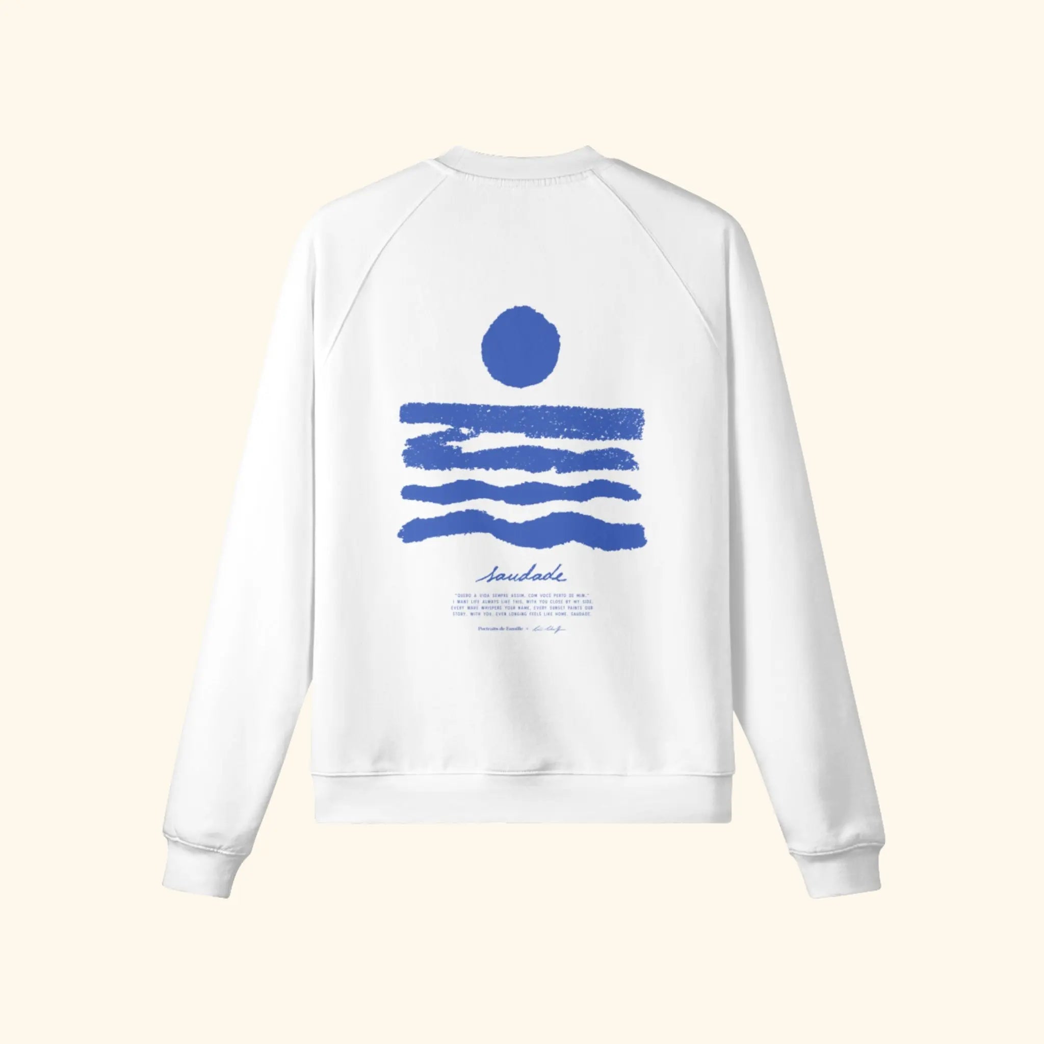 Portraits de Famille El Mar Blau The Sweatshirt Saudade Off White Heavy Cotton Back