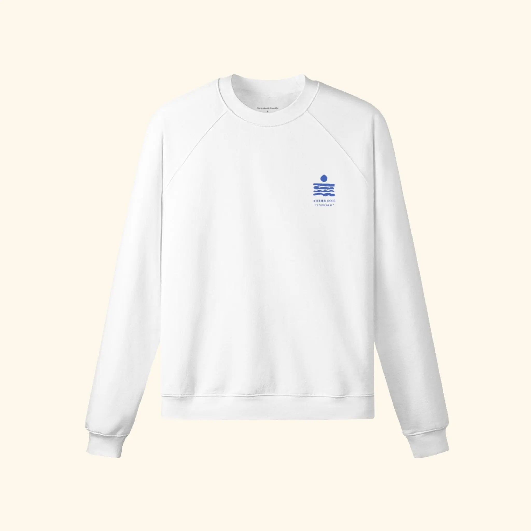 Portraits de Famille El Mar Blau The Sweatshirt Saudade Off White Heavy Cotton Front