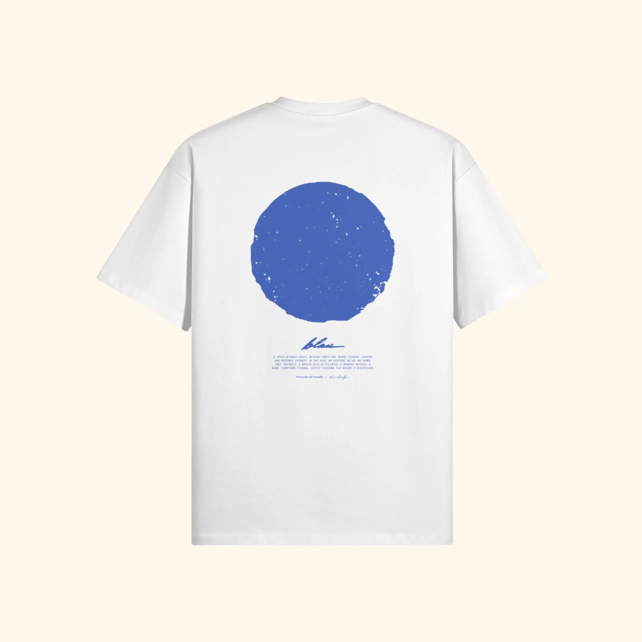 Portraits de Famille El Mar Blau The Tee Blau Off White Heavy Cotton Back