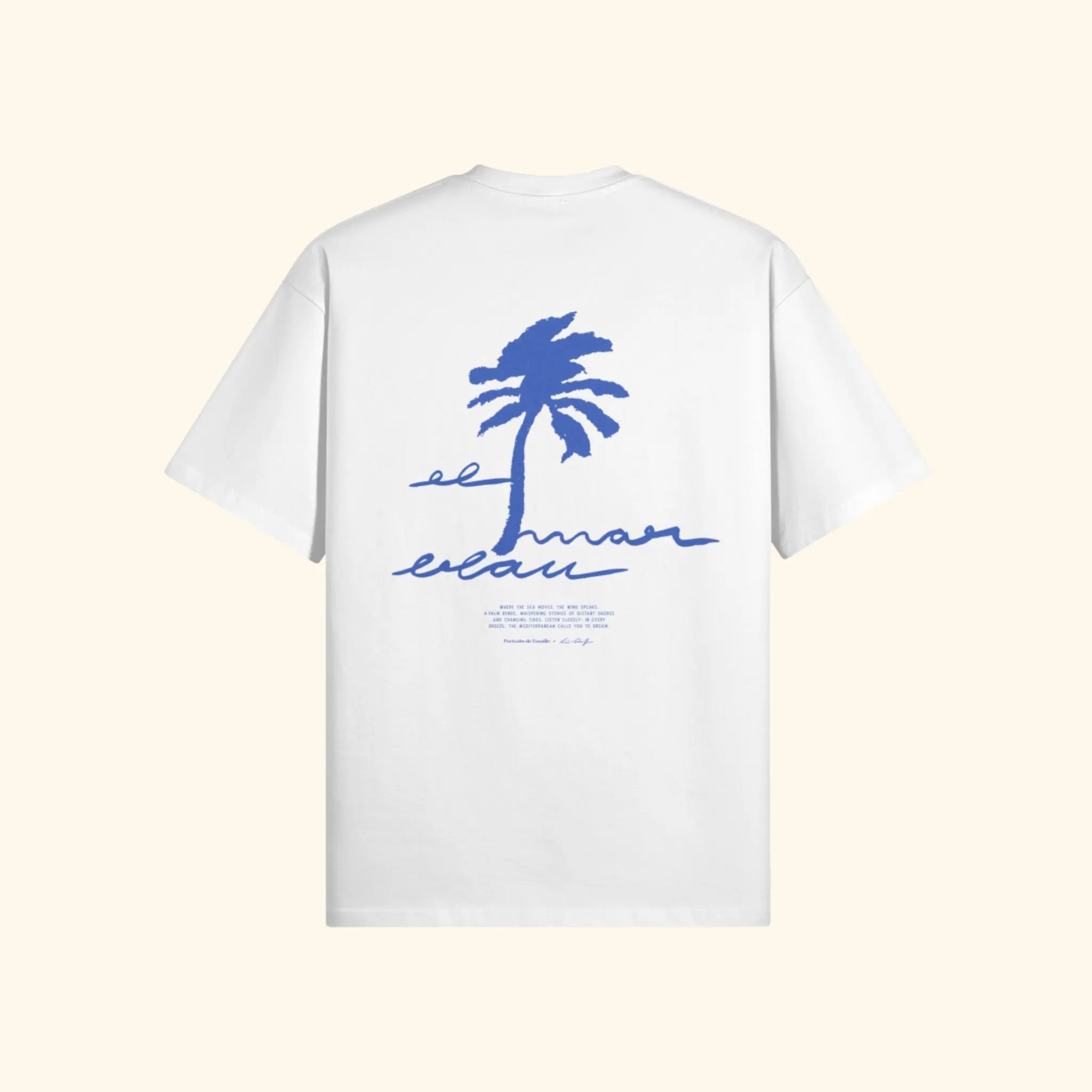 Portraits de Famille El Mar Blau The Tee El Mar Blau Off White Heavy Cotton Back