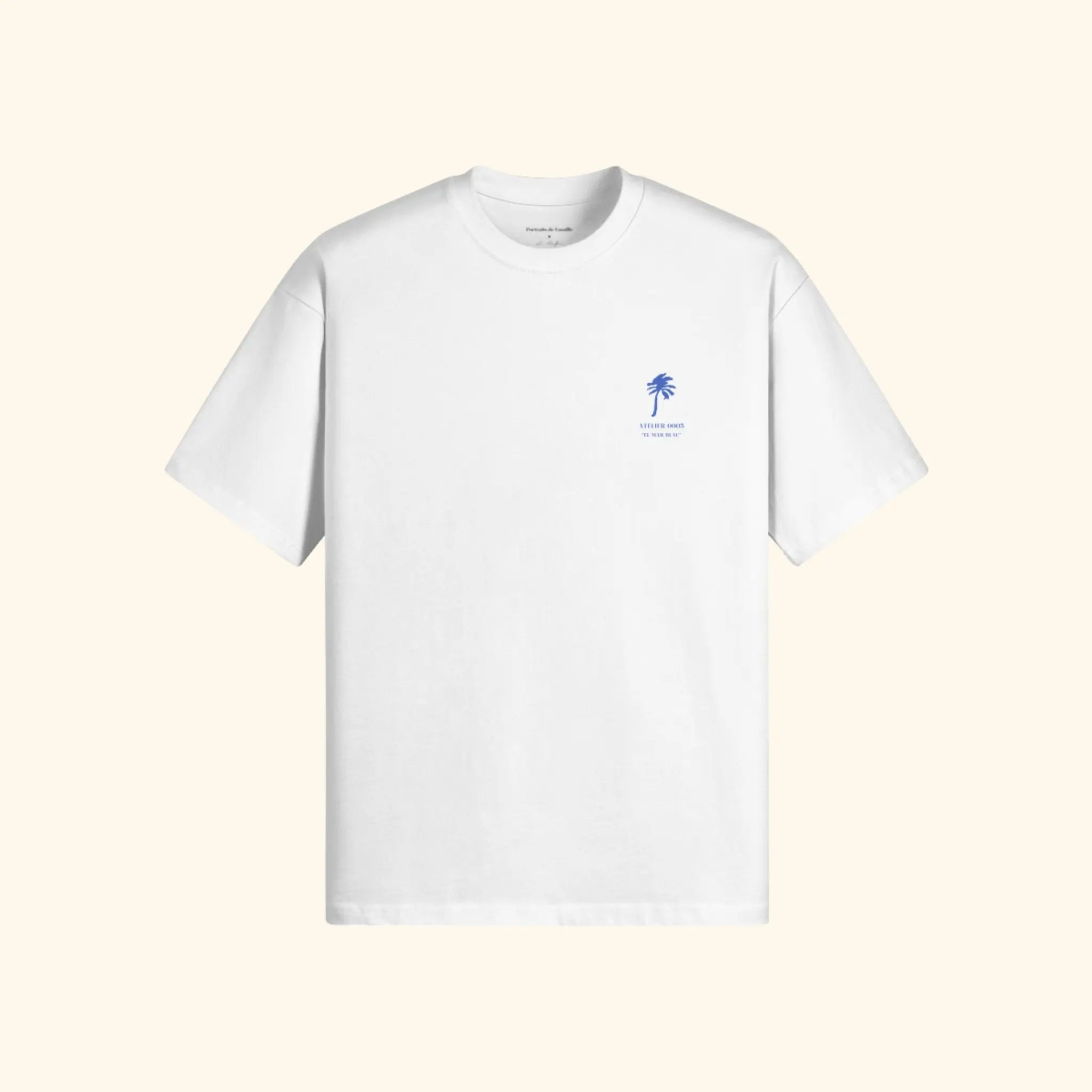 Portraits de Famille El Mar Blau The Tee El Mar Blau Off White Heavy Cotton Front