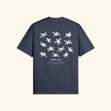Portraits de Famille El Mar Blau The Tee Endless July Harbor Blue Heavy Cotton Back
