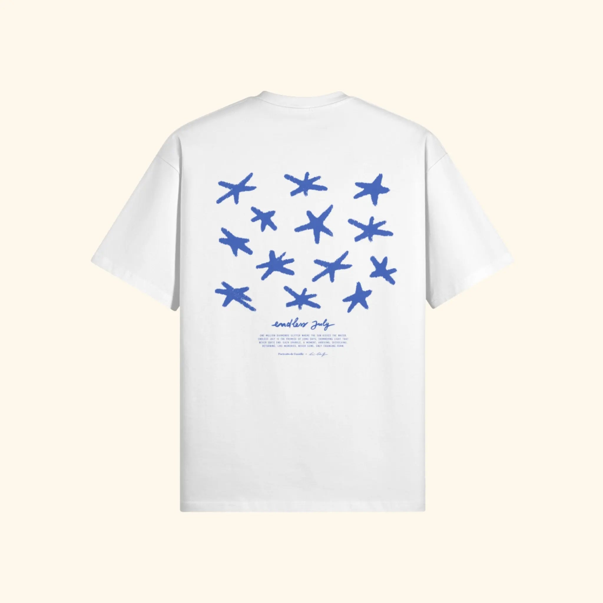Portraits de Famille El Mar Blau The Tee Endless July Off White Heavy Cotton Back
