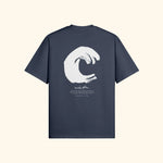 Portraits de Famille El Mar Blau The Tee Mucho Flow Harbor Blue Heavy Cotton Back