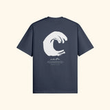 Portraits de Famille El Mar Blau The Tee Mucho Flow Harbor Blue Heavy Cotton Back