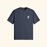 Portraits de Famille El Mar Blau The Tee Mucho Flow Harbor Blue Heavy Cotton Front