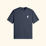 Portraits de Famille El Mar Blau The Tee Mucho Flow Harbor Blue Heavy Cotton Front