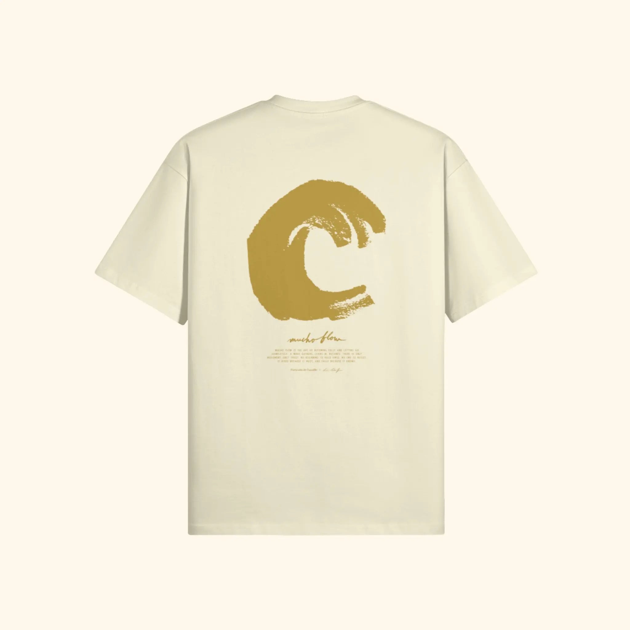 Portraits de Famille El Mar Blau The Tee Mucho Flow Pastel Cream Heavy Cotton Back