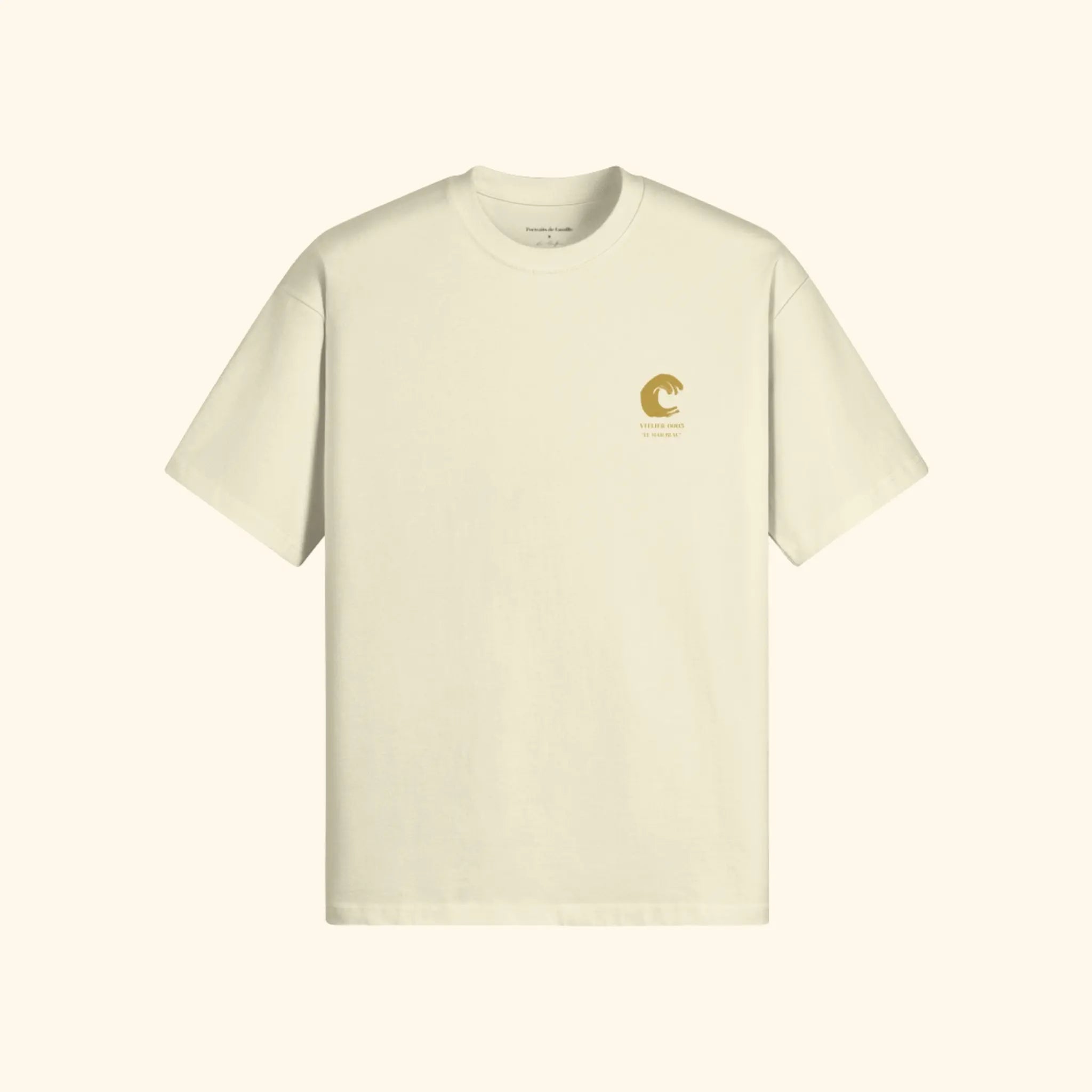 Portraits de Famille El Mar Blau The Tee Mucho Flow Pastel Cream Heavy Cotton Front