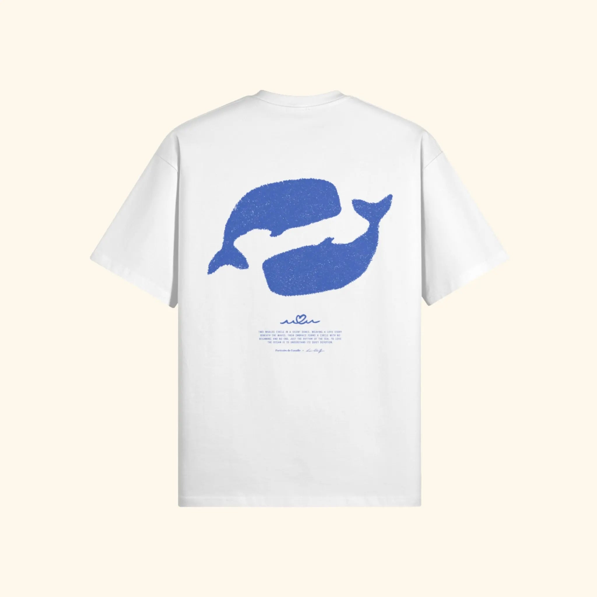Portraits de Famille El Mar Blau The Tee Ocean Lovers Off White Heavy Cotton Back