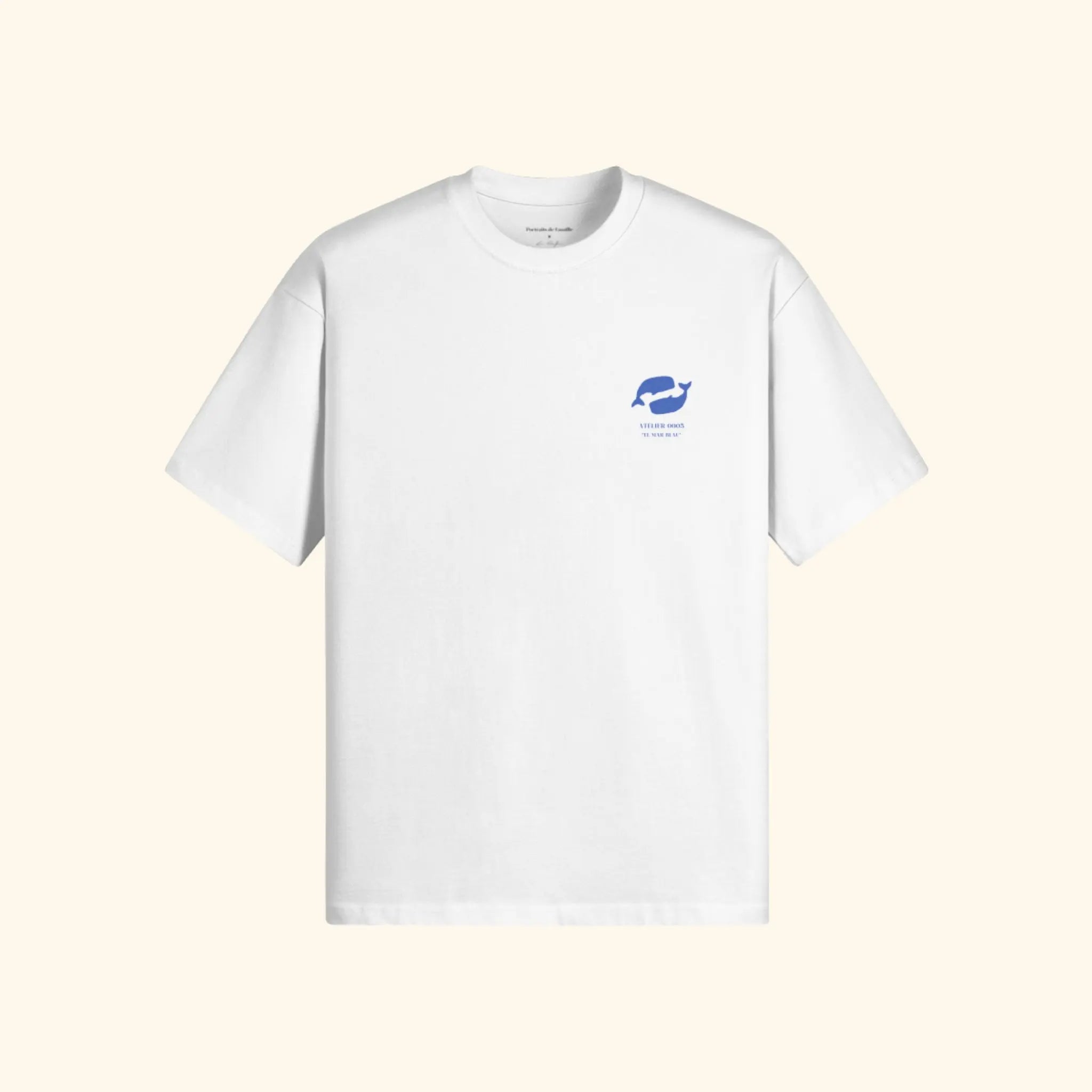 Portraits de Famille El Mar Blau The Tee Ocean Lovers Off White Heavy Cotton Front