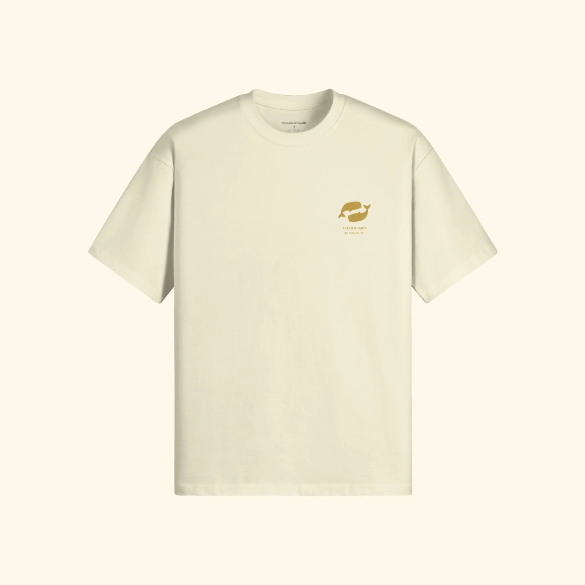 Portraits de Famille El Mar Blau The Tee Ocean Lovers Pastel Cream Heavy Cotton Front