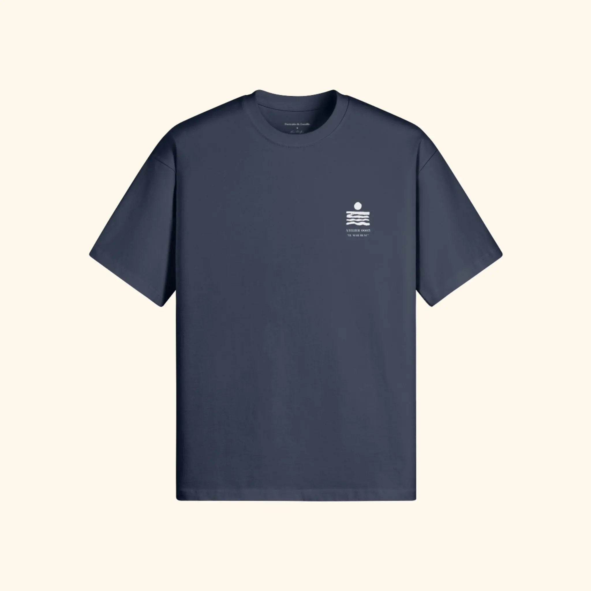 Portraits de Famille El Mar Blau The The Saudade Harbor Blue Heavy Cotton Front