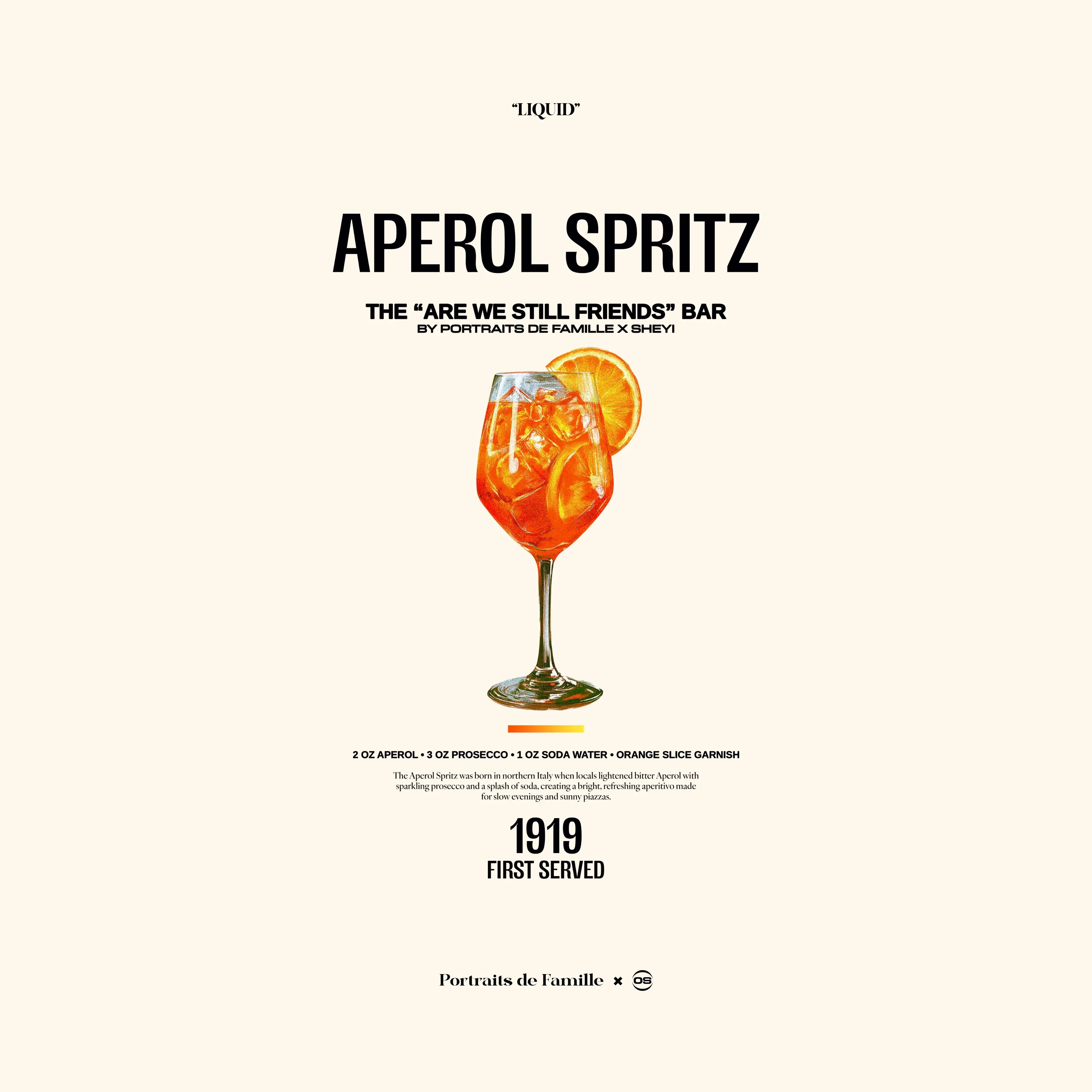 Portraits de Famille Liquid Aperol Spritz Piece