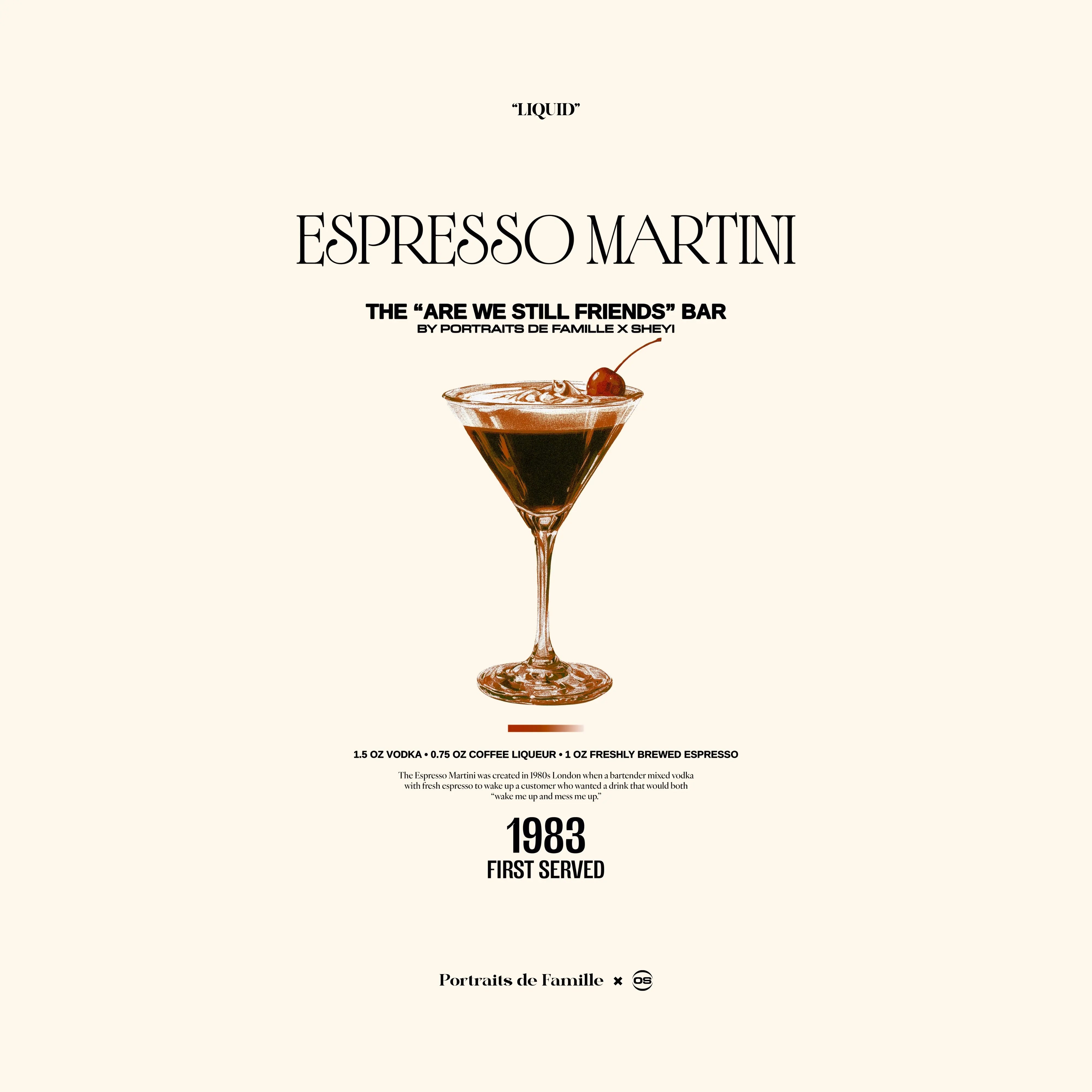 Portraits de Famille Liquid Espresso Martini Piece