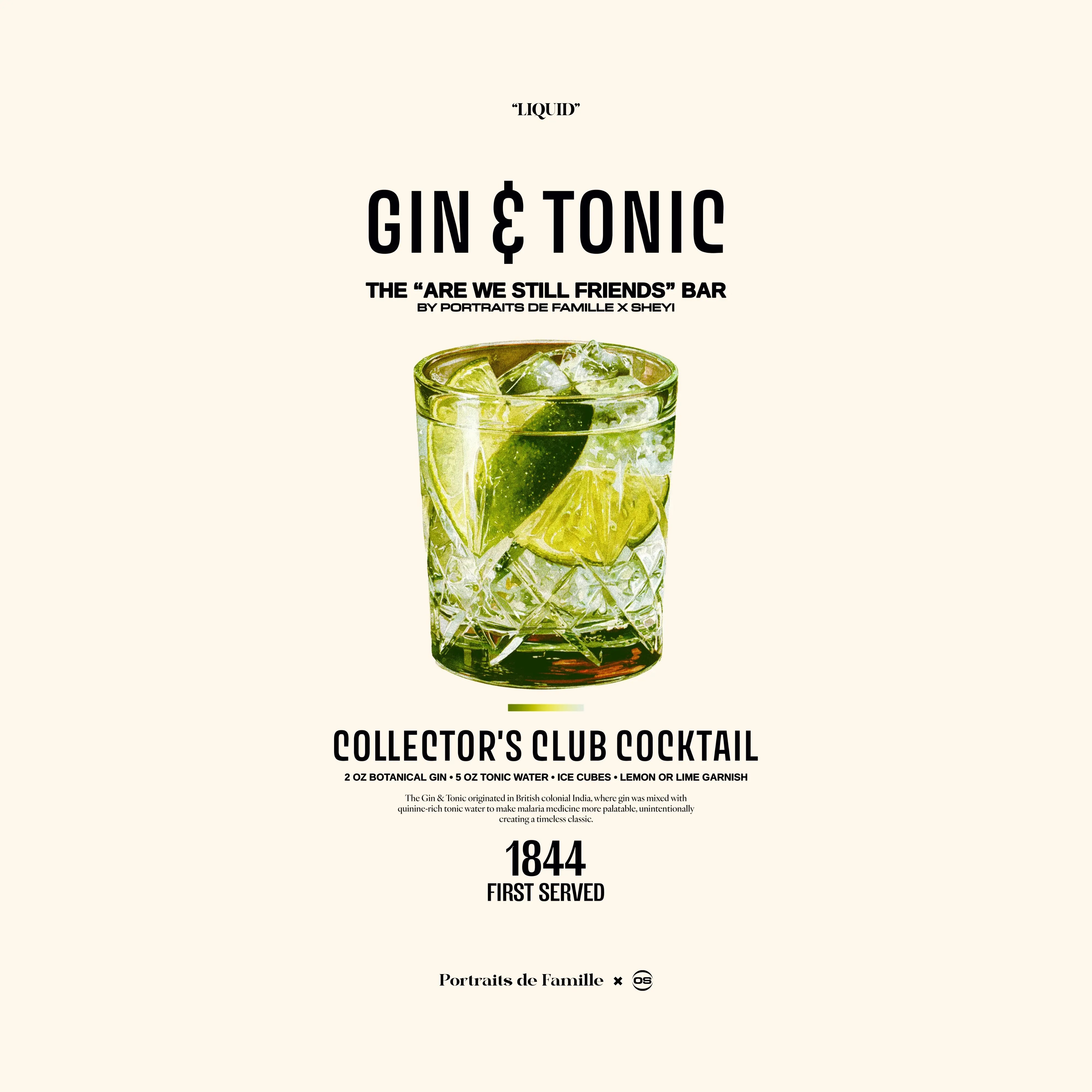 Portraits de Famille Liquid Gin & Tonic Piece