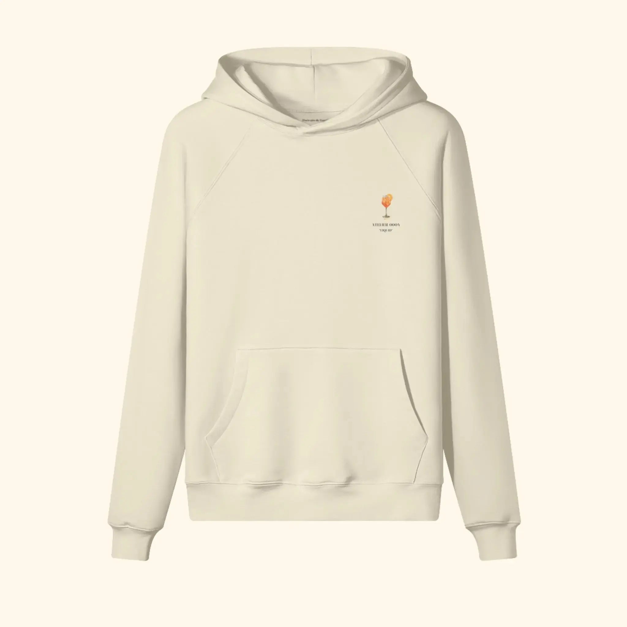 Portraits de Famille Liquid The Hoodie Aperol Spritz Pastel Beige Heavy Cotton Front