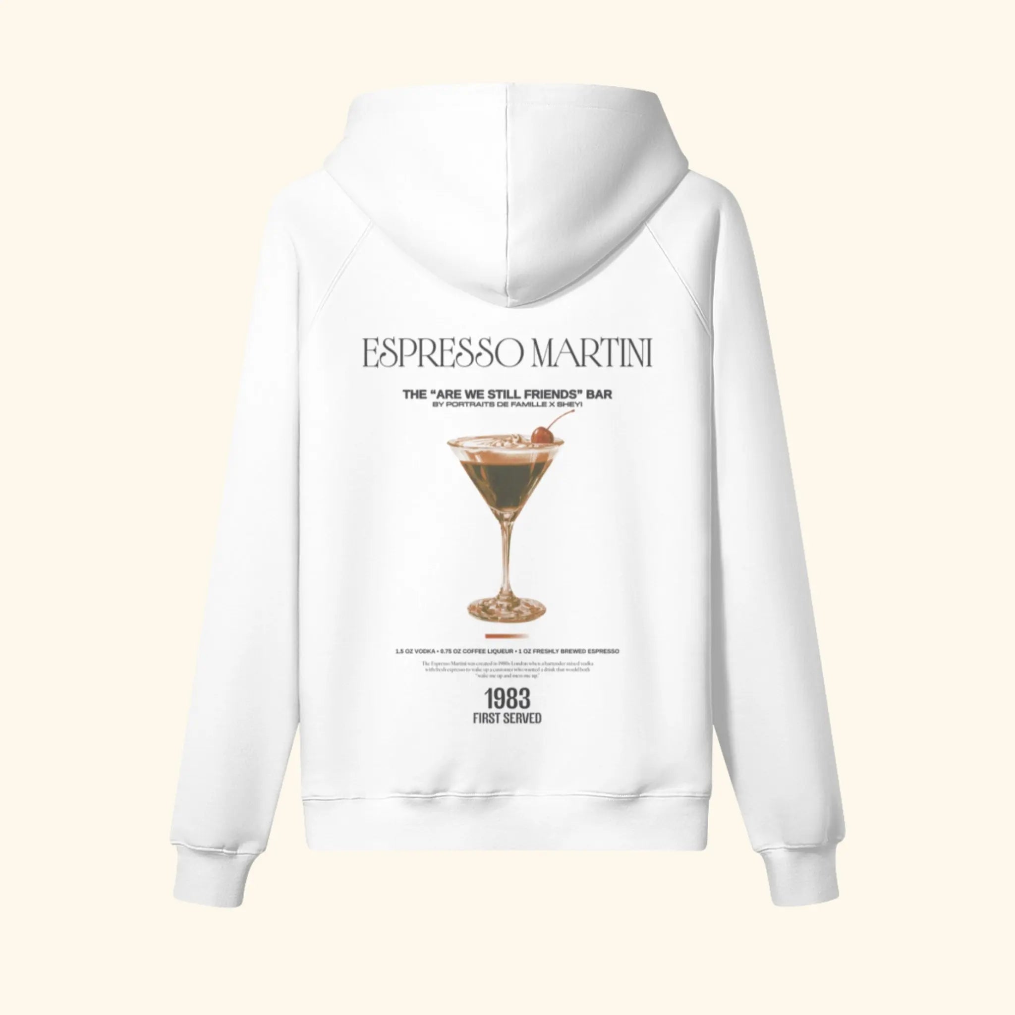 Portraits de Famille Liquid The Hoodie Espresso Martini Off White Heavy Cotton Back