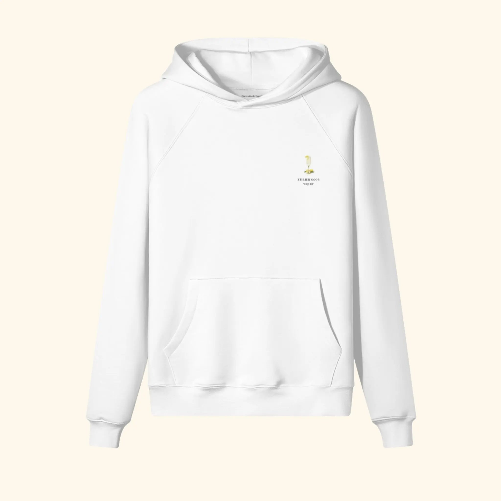 Portraits de Famille Liquid The Hoodie French 75 Off White Heavy Cotton Front