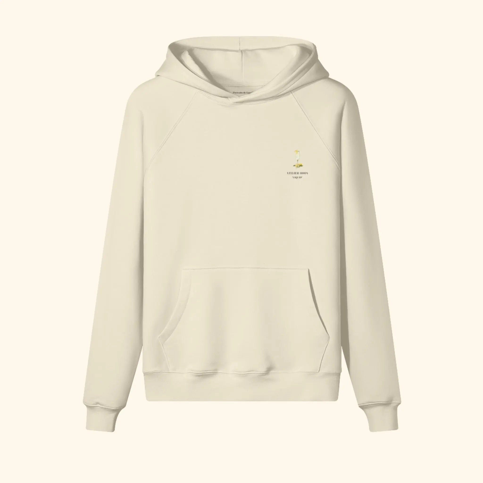 Portraits de Famille Liquid The Hoodie French 75 Pastel Beige Heavy Cotton Front