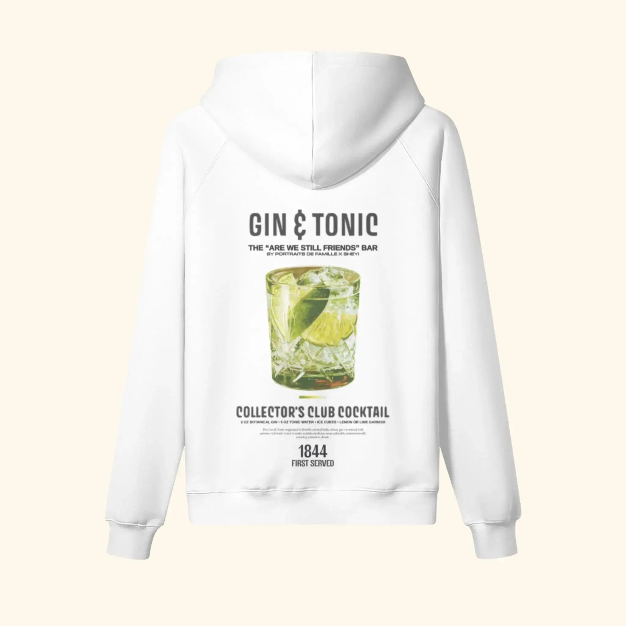 Portraits de Famille Liquid The Hoodie Gin & Tonic Off White Heavy Cotton Back