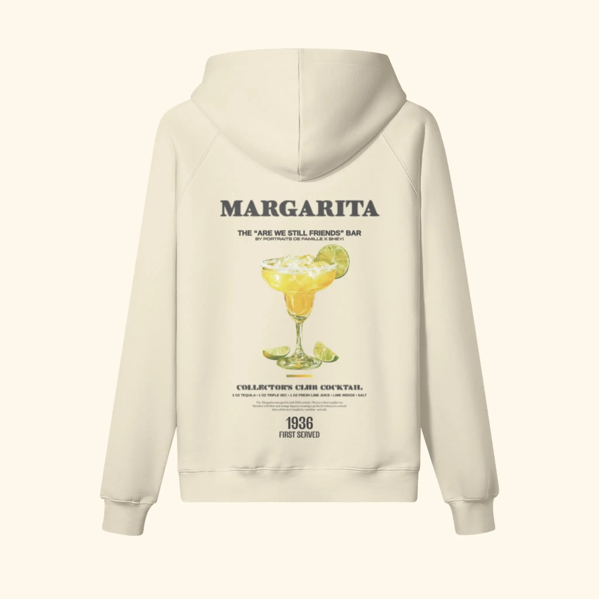Portraits de Famille Liquid The Hoodie Margarita Pastel Beige Heavy Cotton Back