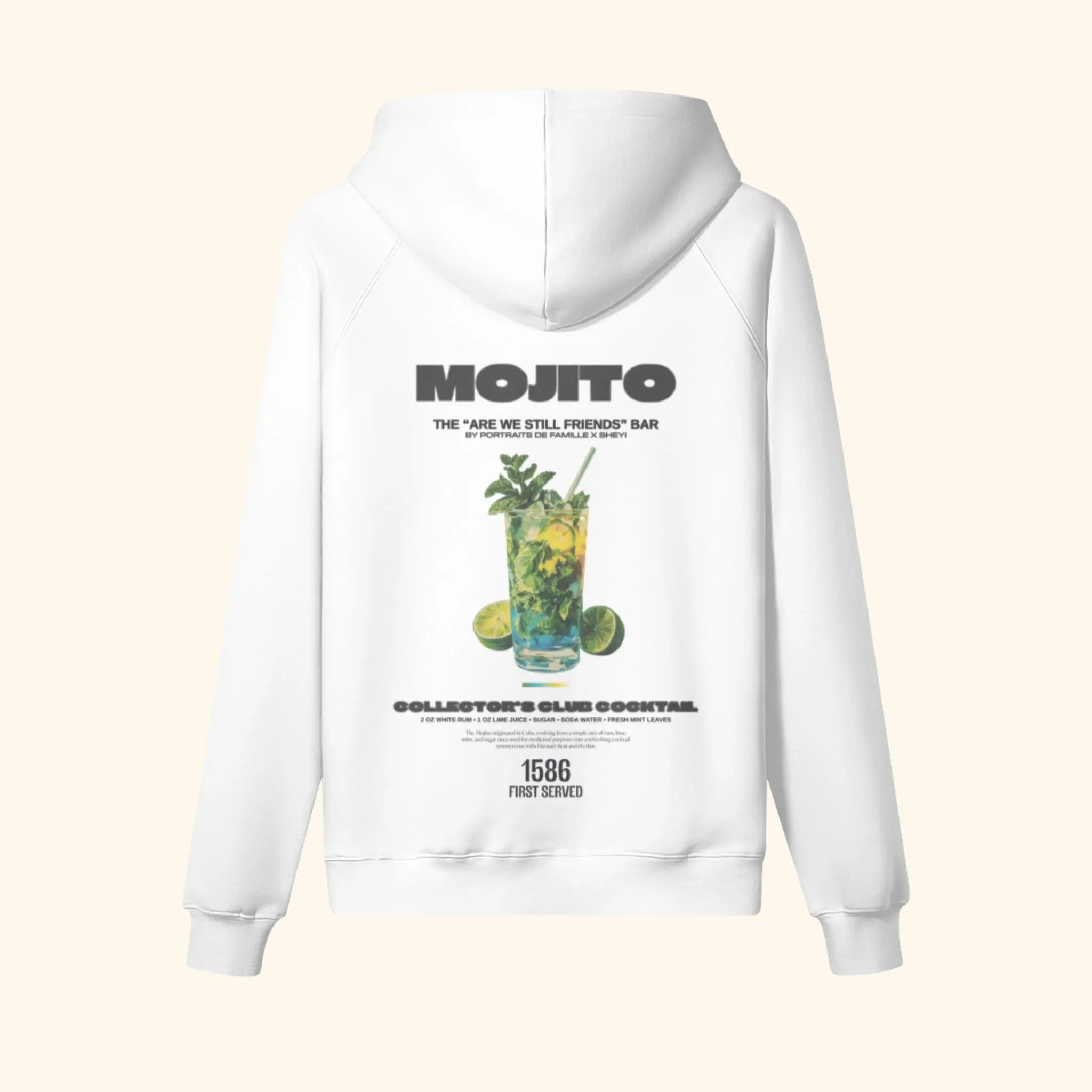 Portraits de Famille Liquid The Hoodie Mojito Off White Heavy Cotton Back