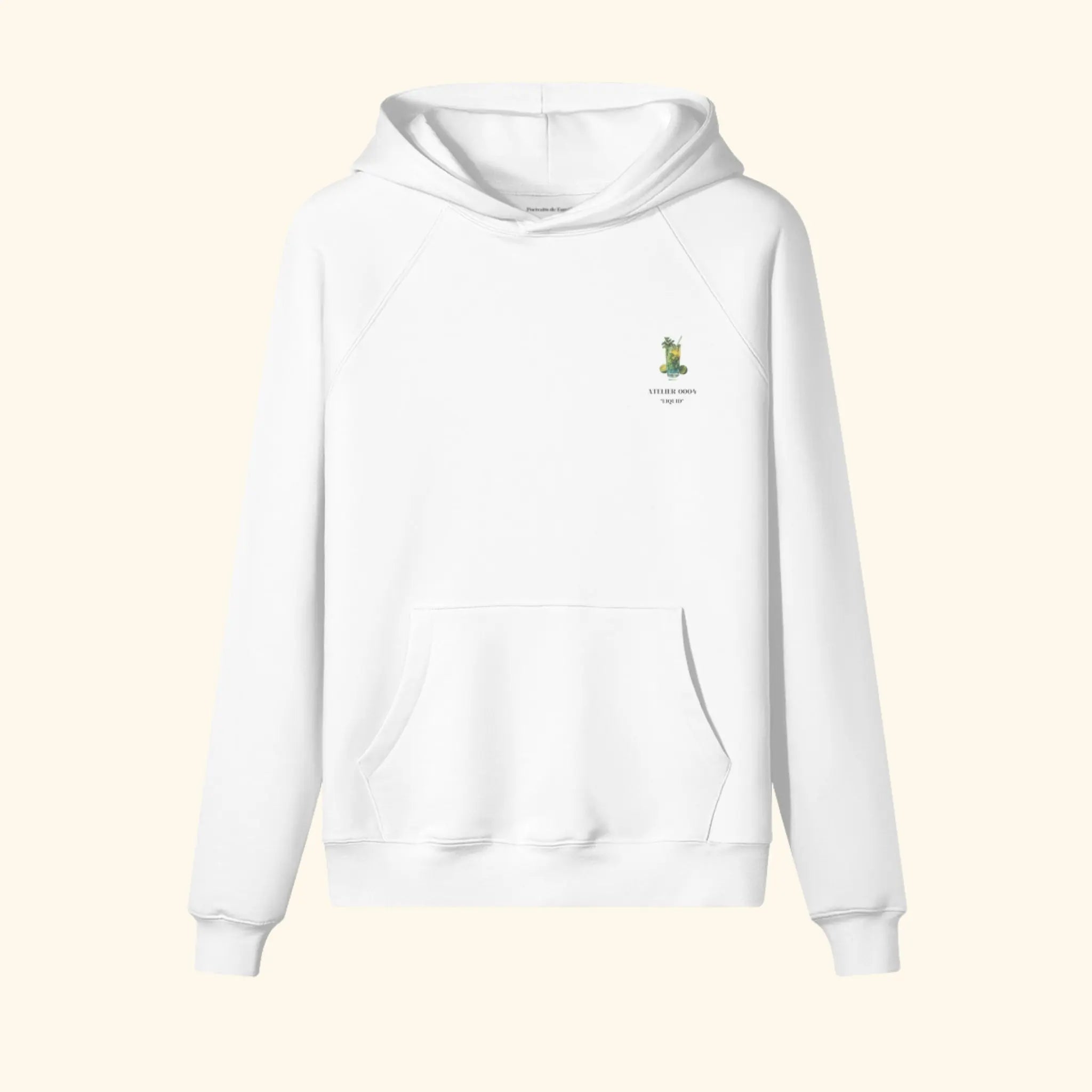 Portraits de Famille Liquid The Hoodie Mojito Off White Heavy Cotton Front