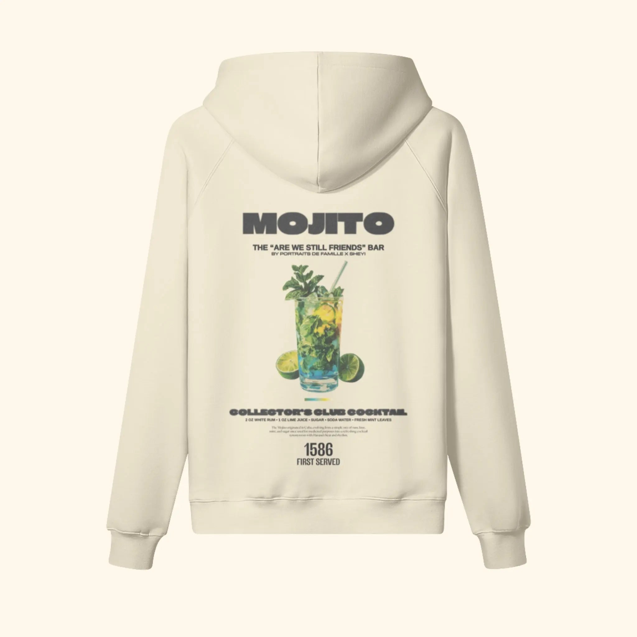 Portraits de Famille Liquid The Hoodie Mojito Pastel Beige Heavy Cotton Back