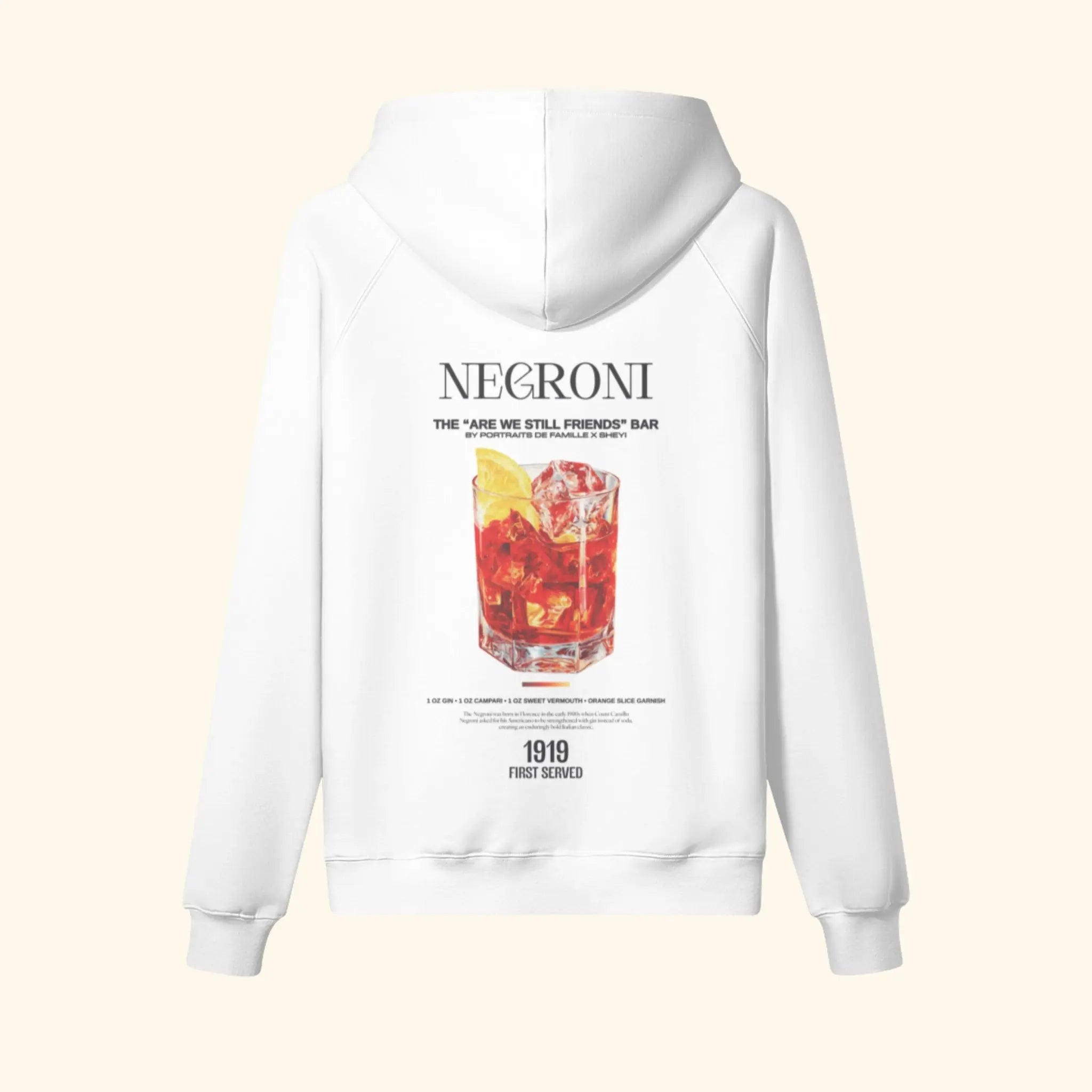 Portraits de Famille Liquid The Hoodie Negroni Off White Heavy Cotton Back