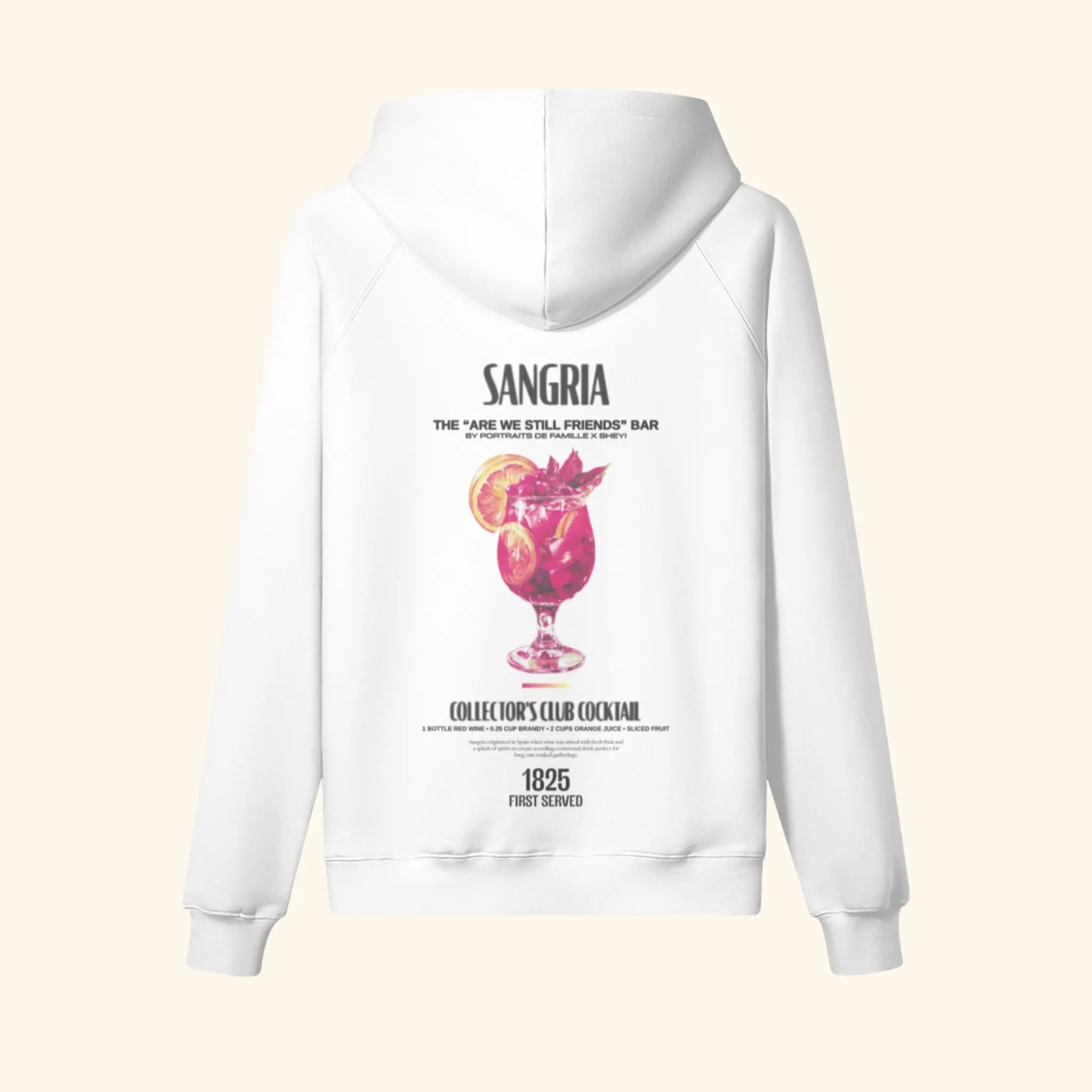 Portraits de Famille Liquid The Hoodie Sangria Off White Heavy Cotton Back