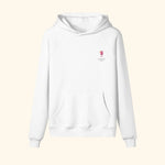 Portraits de Famille Liquid The Hoodie Sangria Off White Heavy Cotton Front