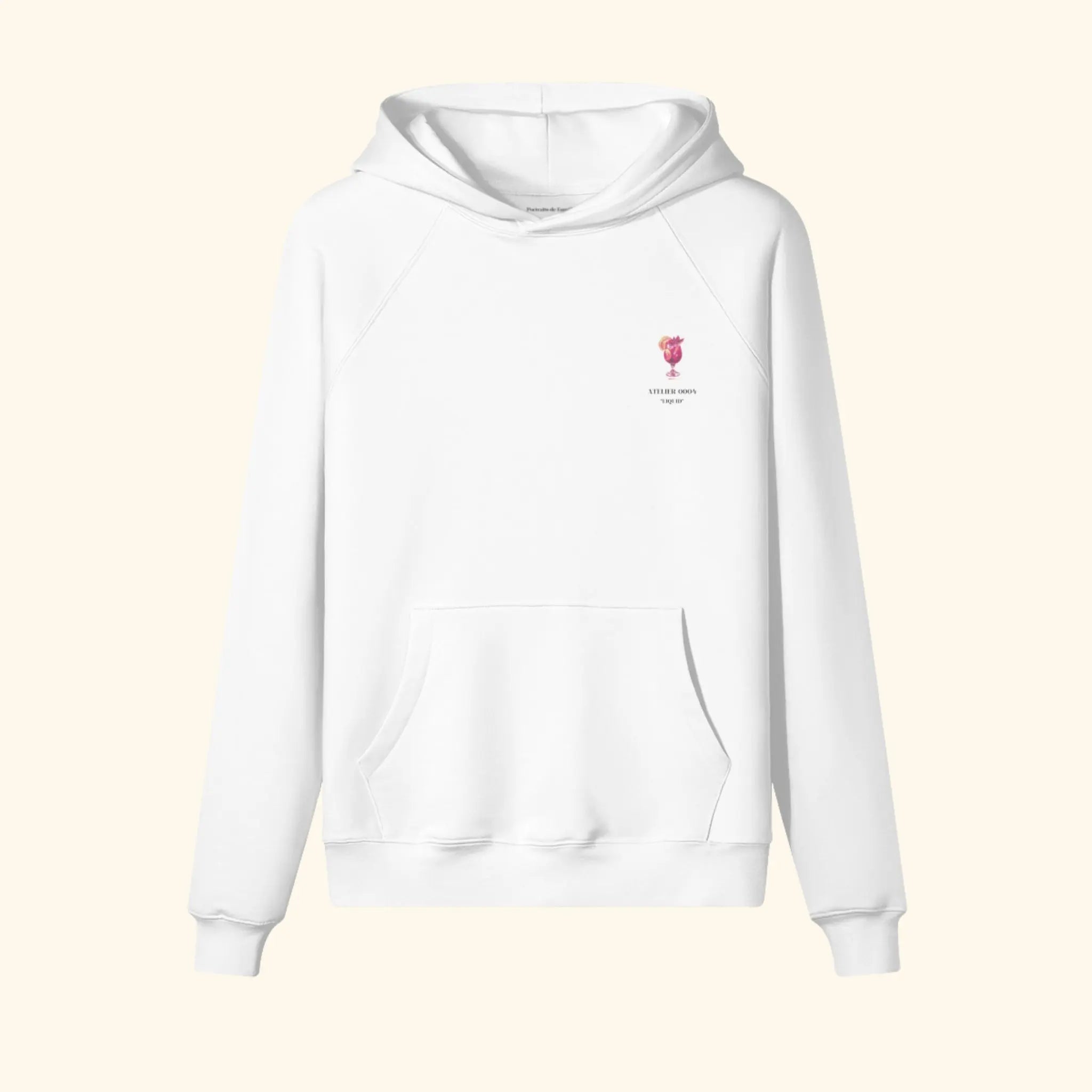 Portraits de Famille Liquid The Hoodie Sangria Off White Heavy Cotton Front